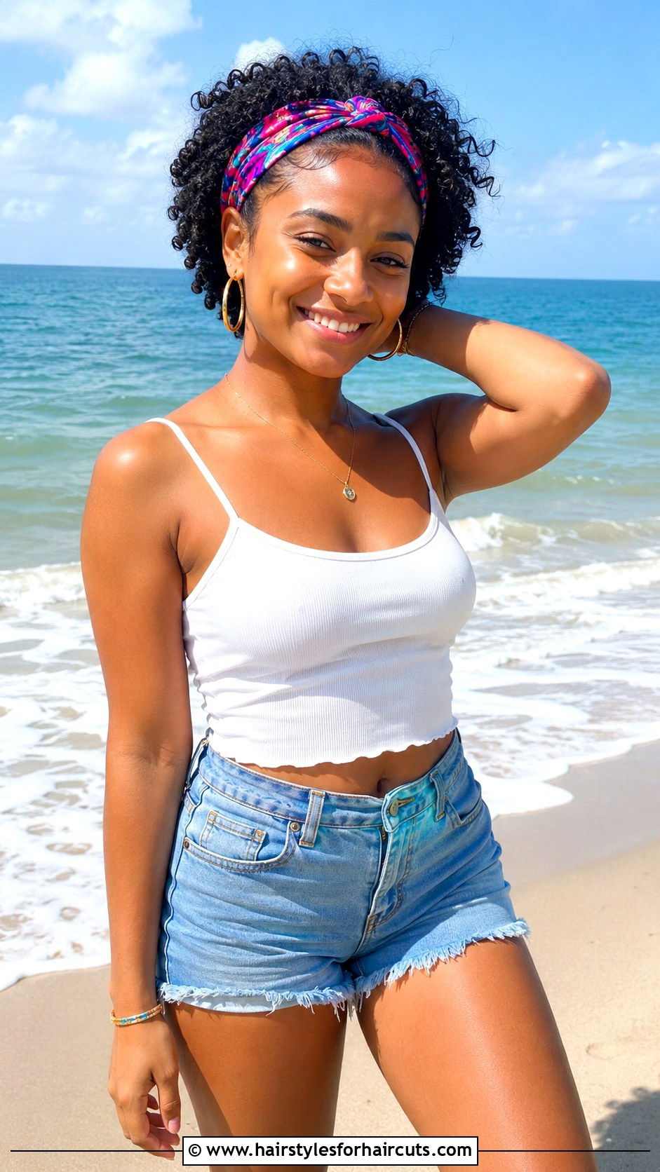 Wash And Go With Headband - 25 beach hairstyles for black hair - 25 beach hairstyles for black hair