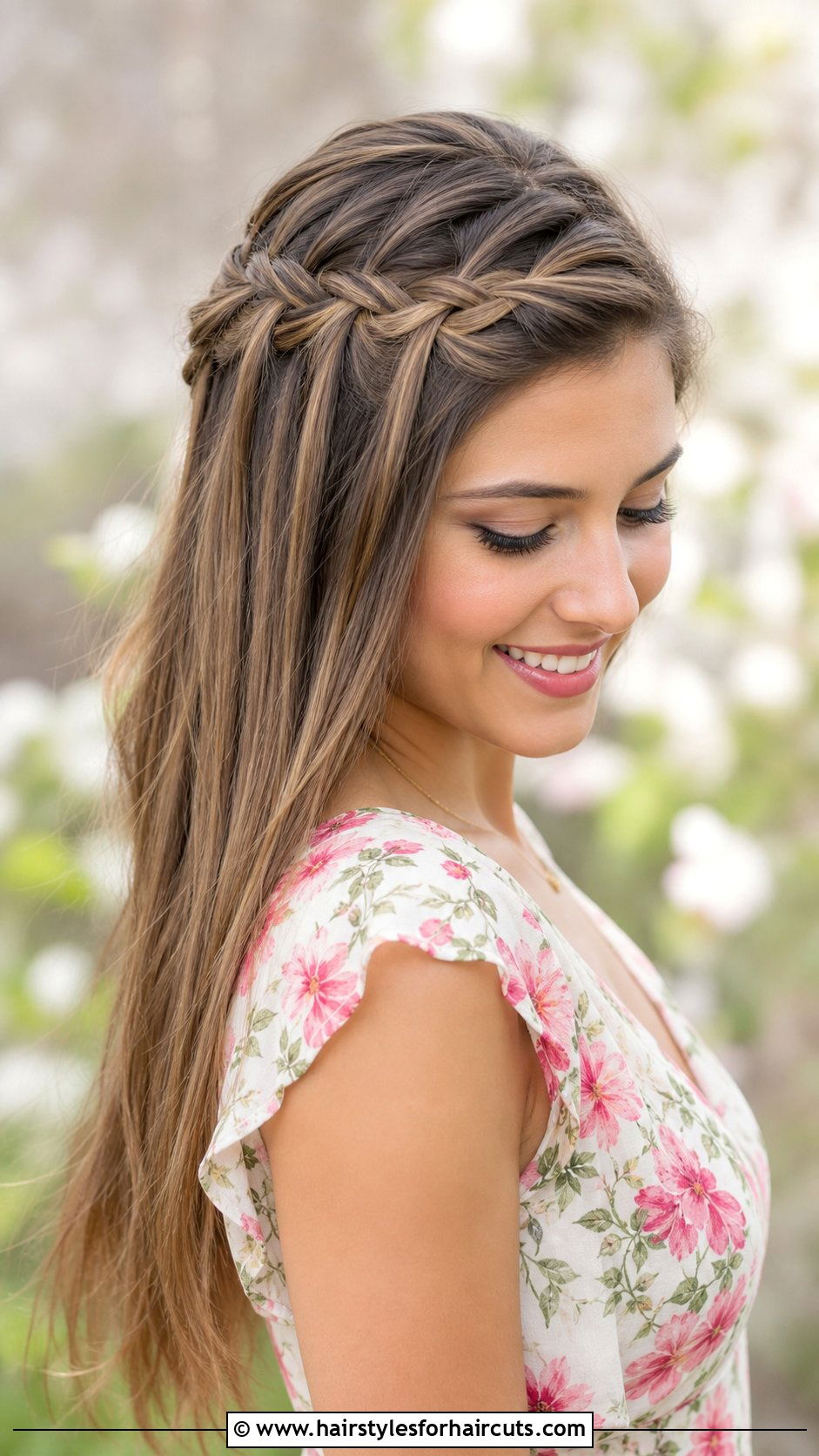 Waterfall Braid - 25 wedding hairstyles for shoulder length straight hair - 25 wedding hairstyles for shoulder length straight hair