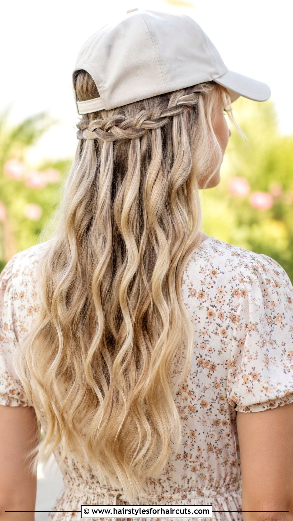 Waterfall Braid - 25 baseball cap hairstyles medium length hair - 25 baseball cap hairstyles medium length hair