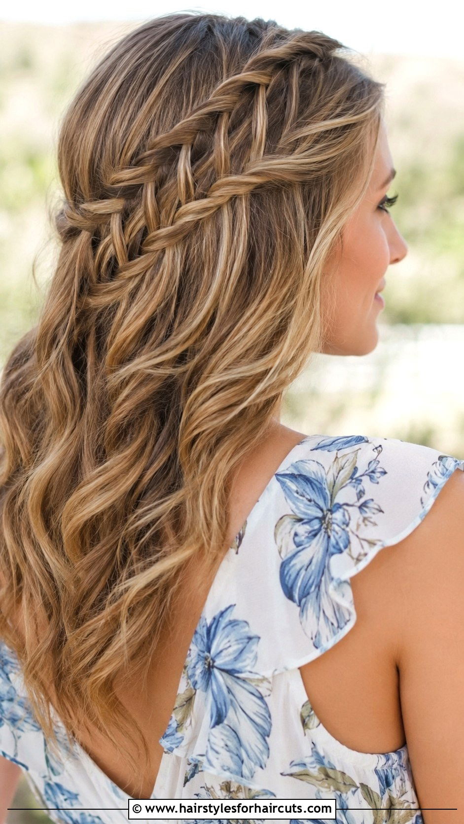 Waterfall Braid - 25 easy fancy hairstyles for medium hair - 25 easy fancy hairstyles for medium hair