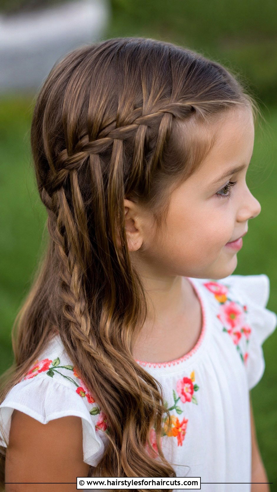 Waterfall Braid - 25 easy hairstyles for kids with long hair - 25 easy hairstyles for kids with long hair