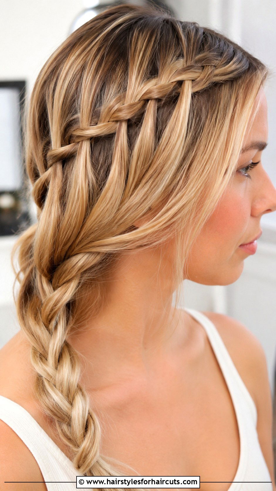 Waterfall Braid - 25 easy hairstyles for school - 25 easy hairstyles for school