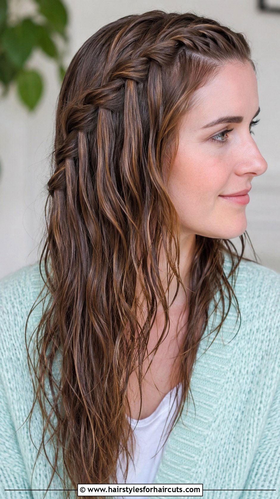 Waterfall Braid - 25 hairstyles to do after washing hair - 25 hairstyles to do after washing hair
