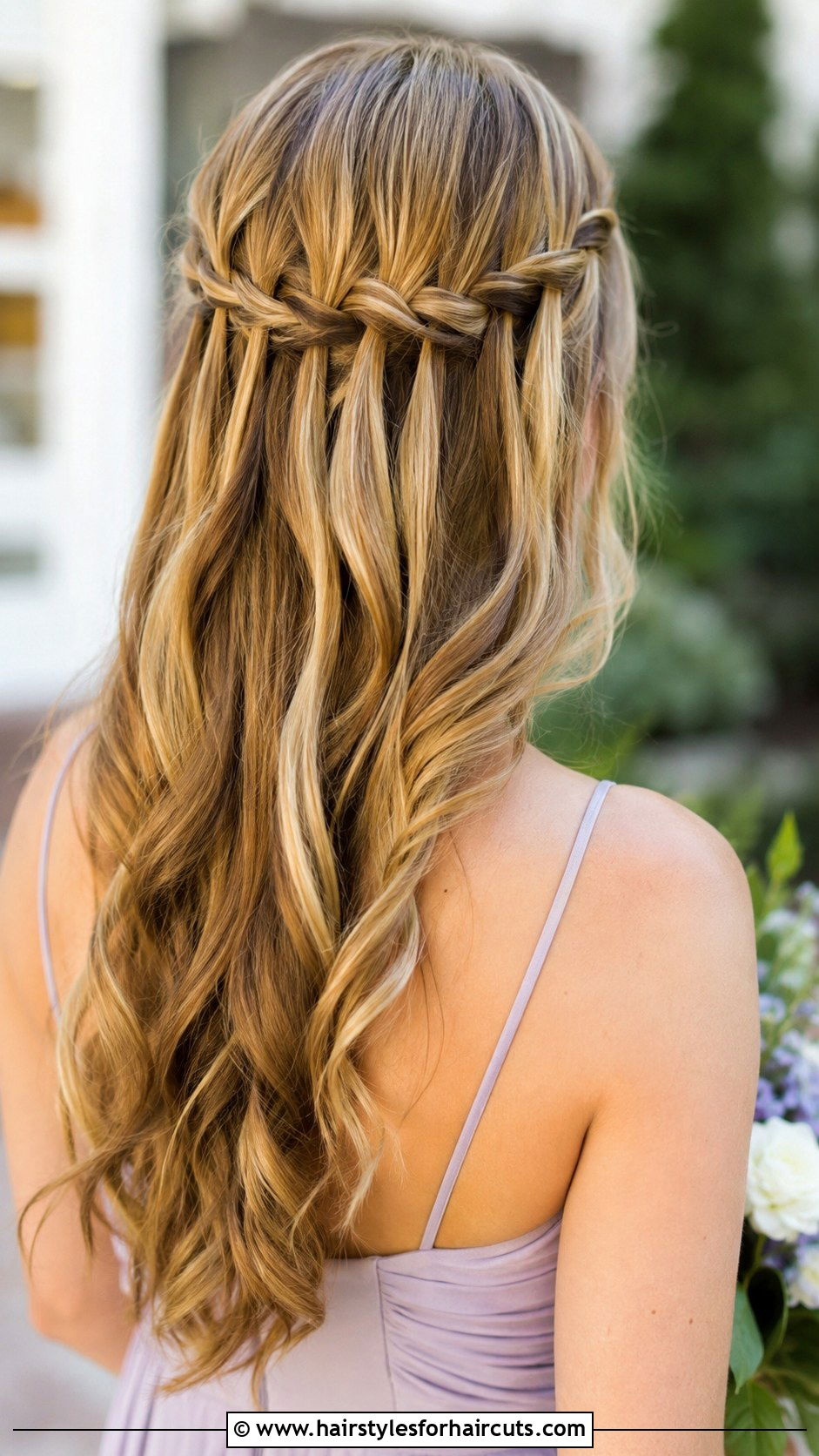 Waterfall Braid Bridesmaid Hairstyle - 25 bridesmaid hairstyles for thick hair - 25 bridesmaid hairstyles for thick hair
