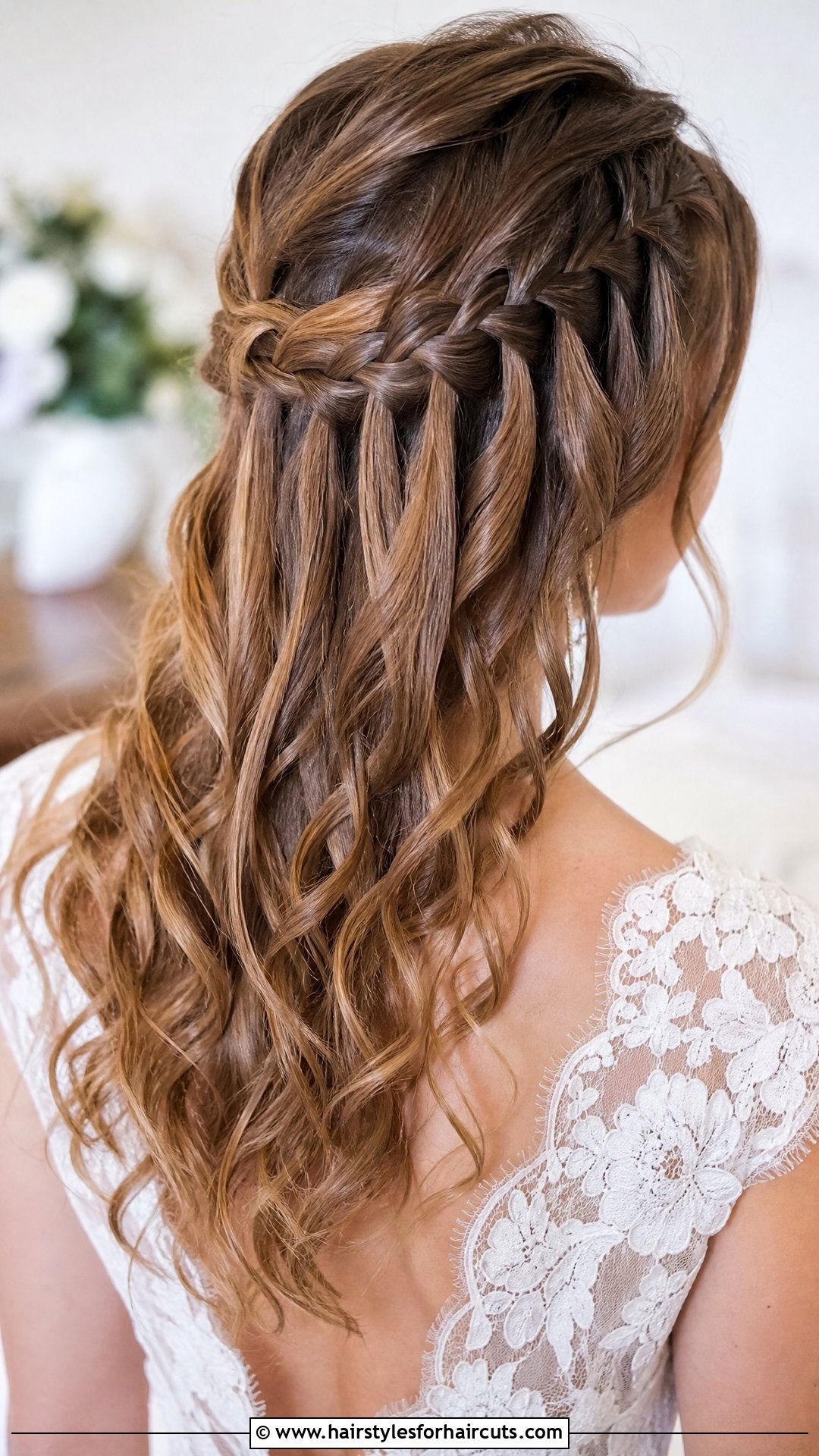 Waterfall Braid Hairstyle - 25 wedding haircuts - 25 wedding haircuts