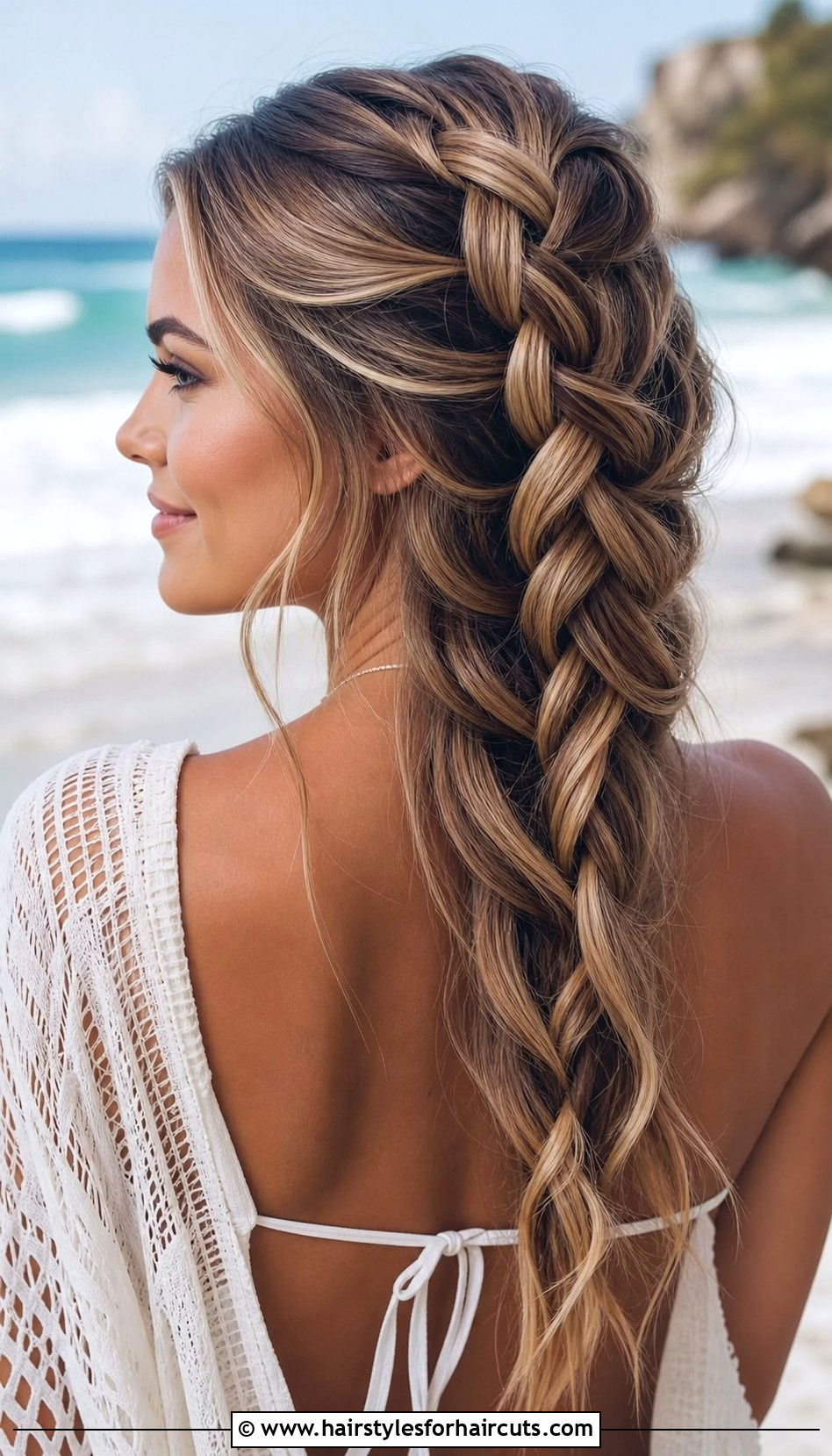 Waterfall Braid Hairstyle - 25 hairstyles for engagement photos - 25 hairstyles for engagement photos