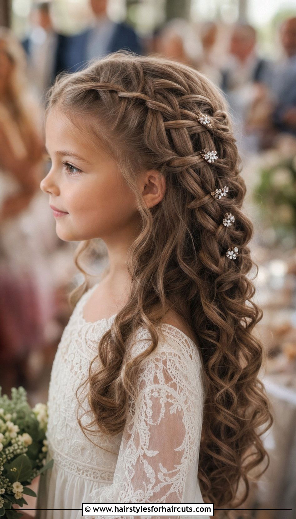 Waterfall Braid Little Girl Wedding Hairstyle - 25 little girl wedding hairstyles for long hair - 25 little girl wedding hairstyles for long hair