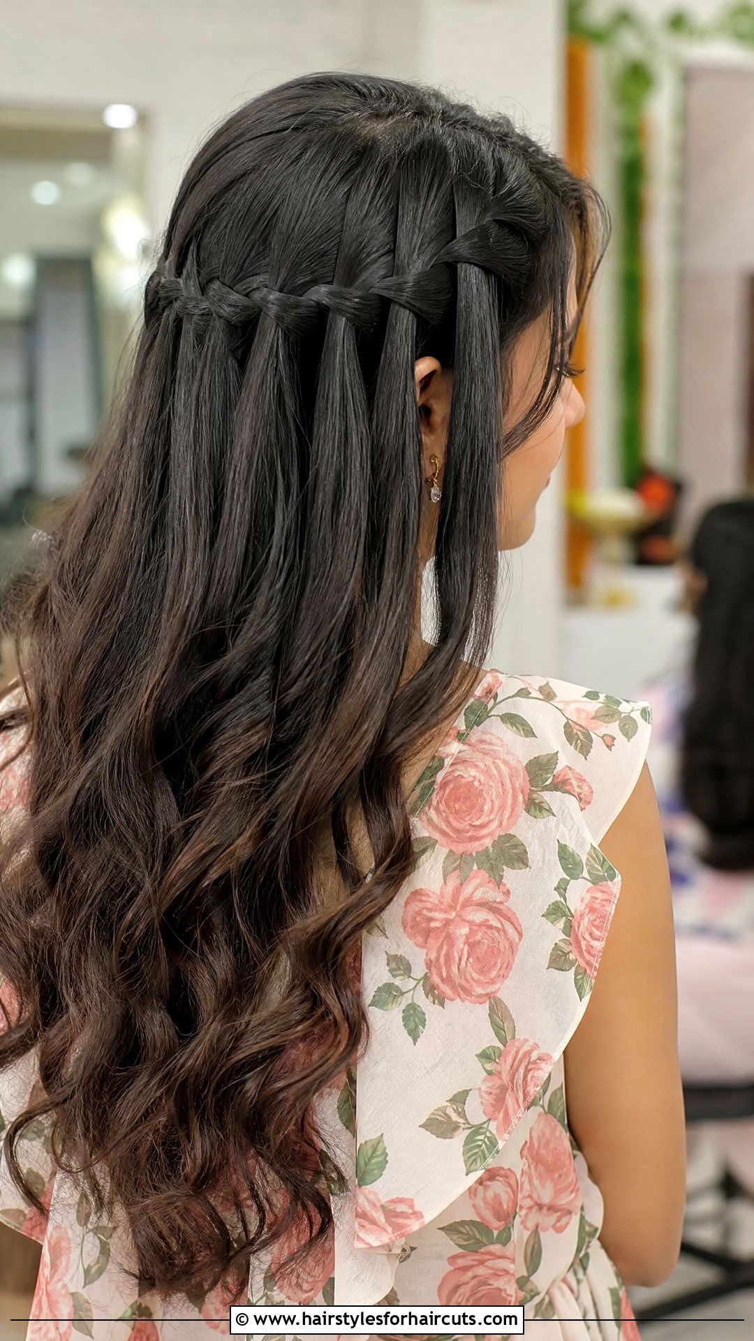 Waterfall Braid Loose Waves - 25 indian hairstyles girl - 25 indian hairstyles girl