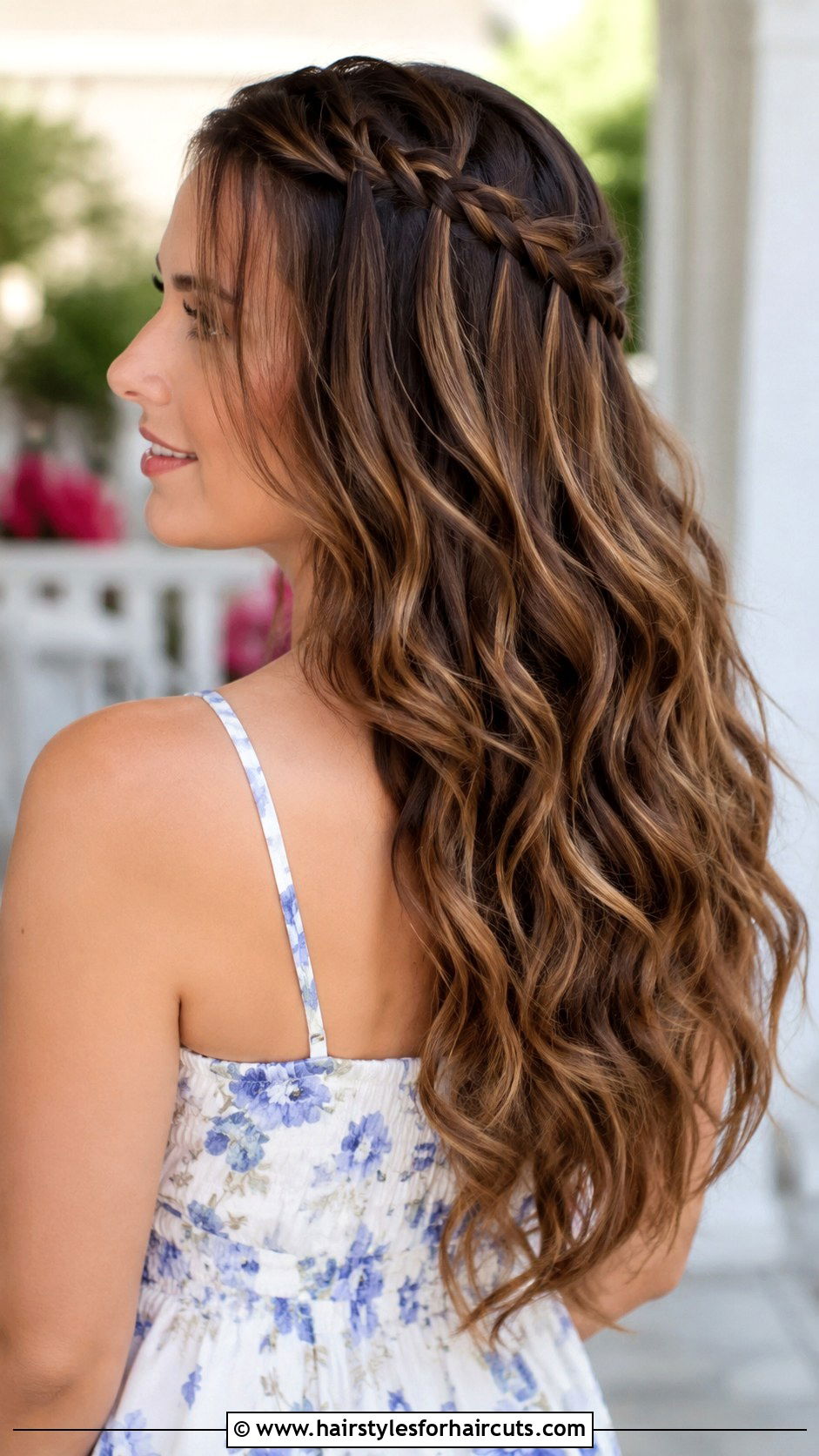 Waterfall Braid Loose Waves - 25 cute hairstyles that are easy - 25 cute hairstyles that are easy