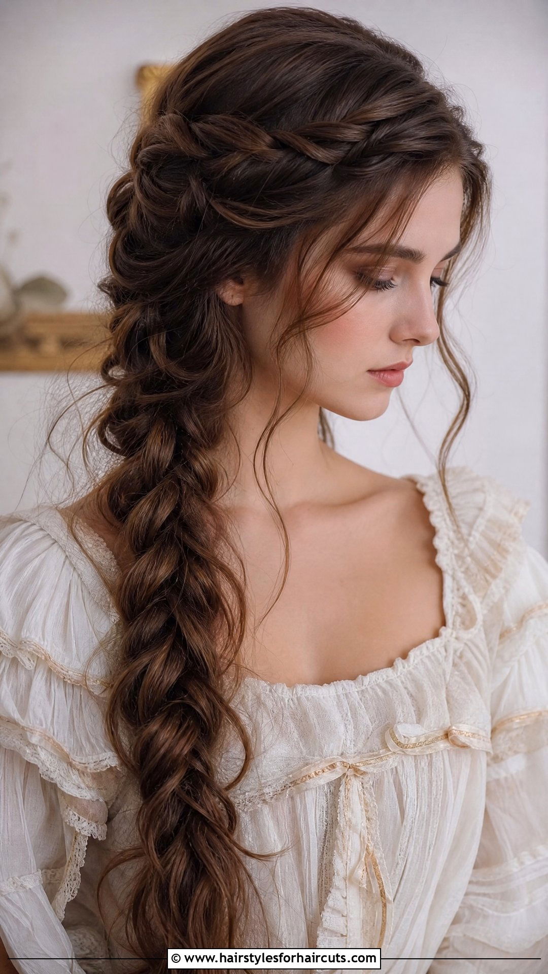 Waterfall Braid Victorian - 25 long hair 1800s hairstyles - 25 long hair 1800s hairstyles