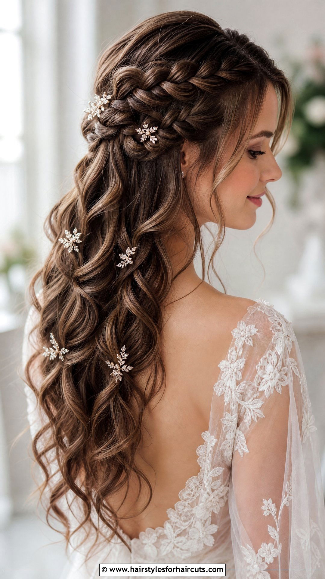 Waterfall Braid Wedding Hairstyle - 25 wedding hairstyles for thick hair - 25 wedding hairstyles for thick hair