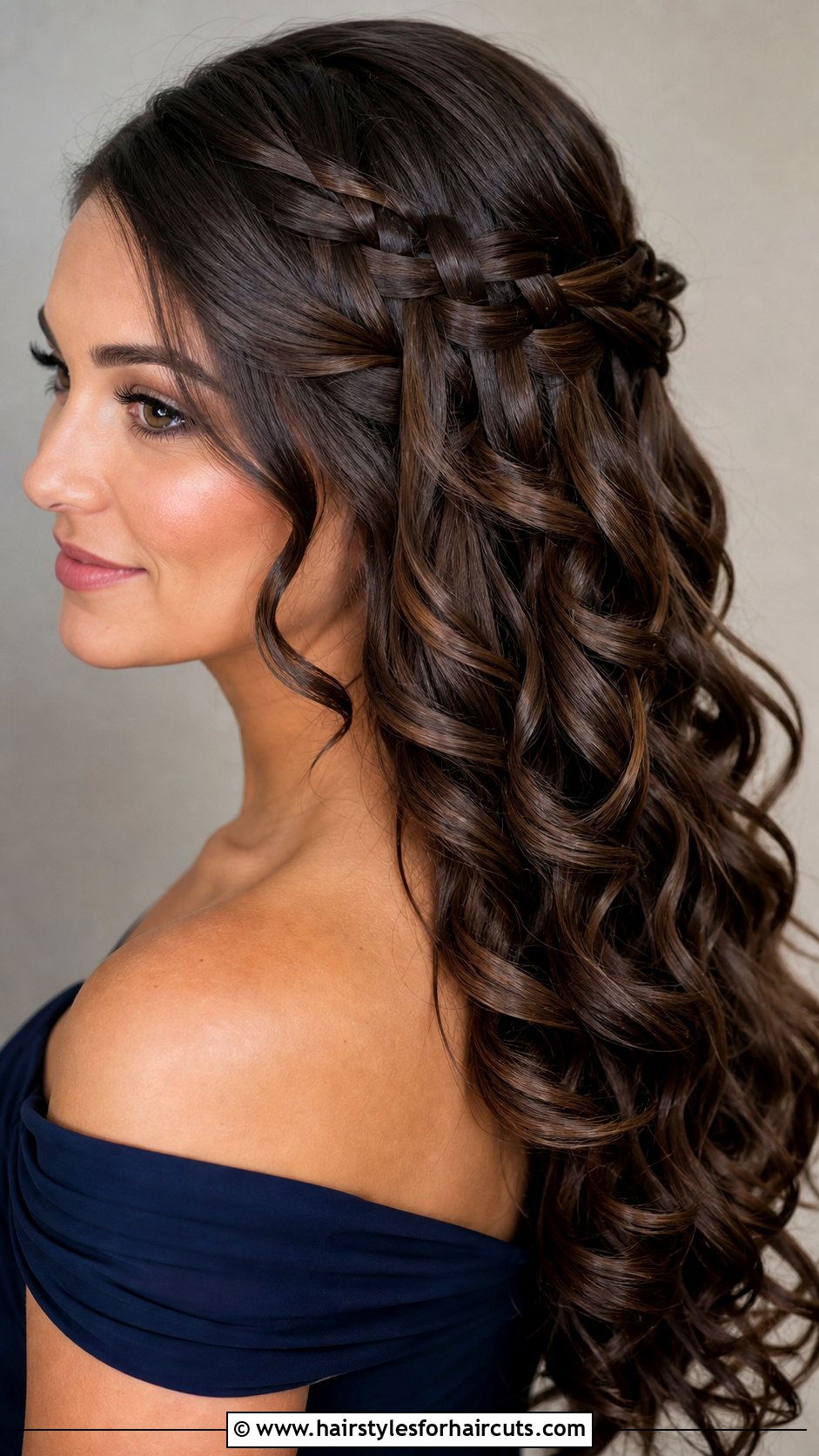 Waterfall Braid With Curls - 25 wedding braid hairstyles for long hair - 25 wedding braid hairstyles for long hair