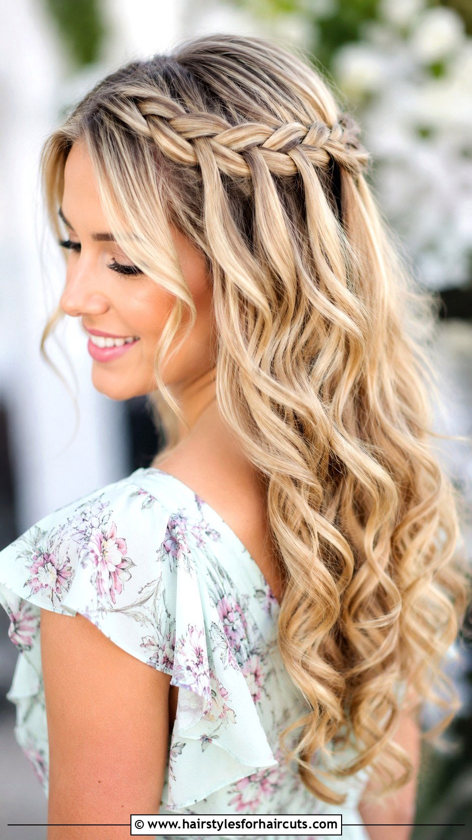 Waterfall Braid With Curls - 25 curling iron hairstyles - 25 curling iron hairstyles
