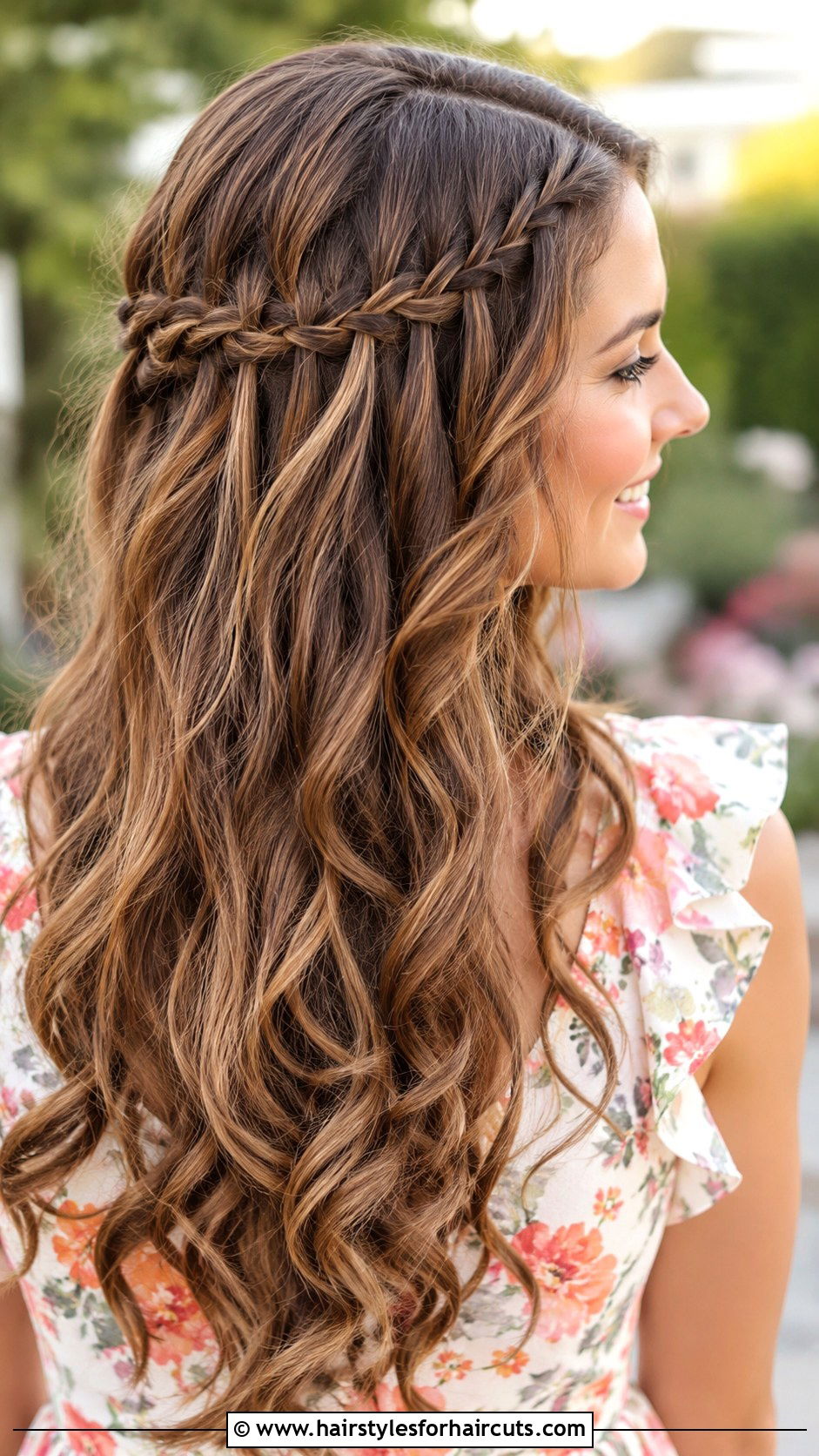 Waterfall Braid With Loose Curls - 25 country hairstyles for long hair - 25 country hairstyles for long hair