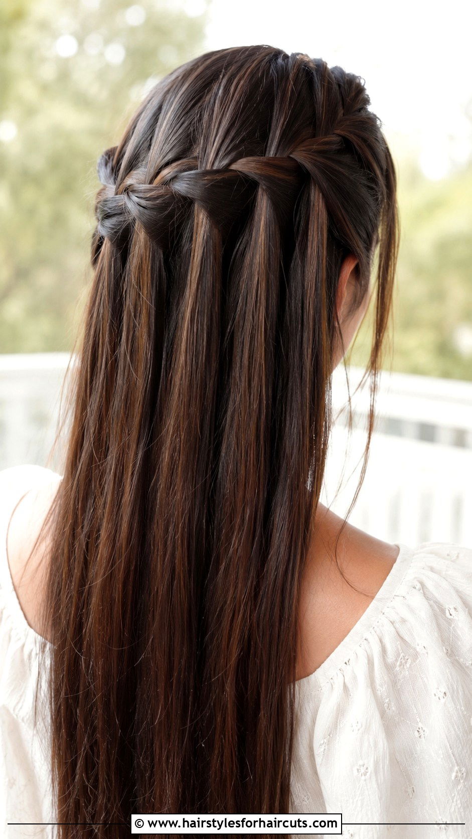 Waterfall Braid With Loose Hair - 25 cute hairstyles for school straight hair - 25 cute hairstyles for school straight hair