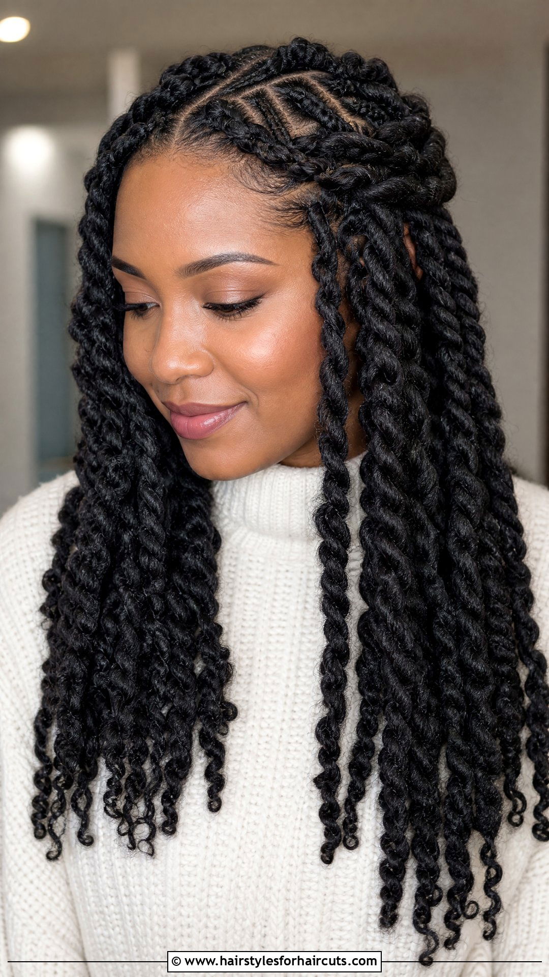 Waterfall Braid With Marley Twists - 25 waterfall hairstyles black hair - 25 waterfall hairstyles black hair