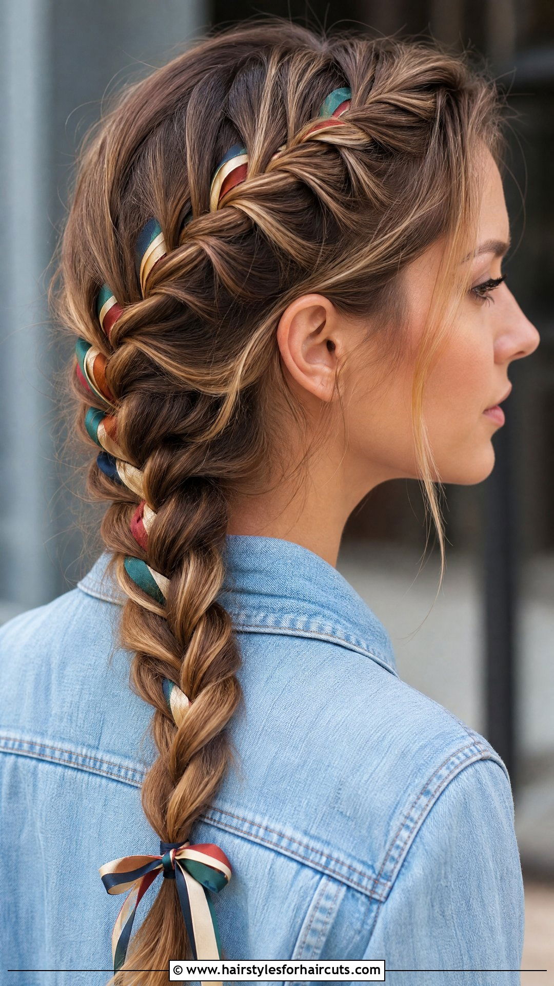 Waterfall Braid With Ribbon - 25 water fall hairstyles - 25 water fall hairstyles
