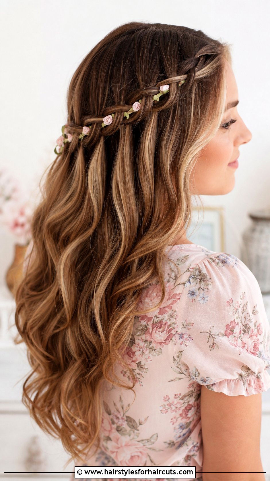 Waterfall Braid With Ribbon - 25 long hair ribbon hairstyles - 25 long hair ribbon hairstyles