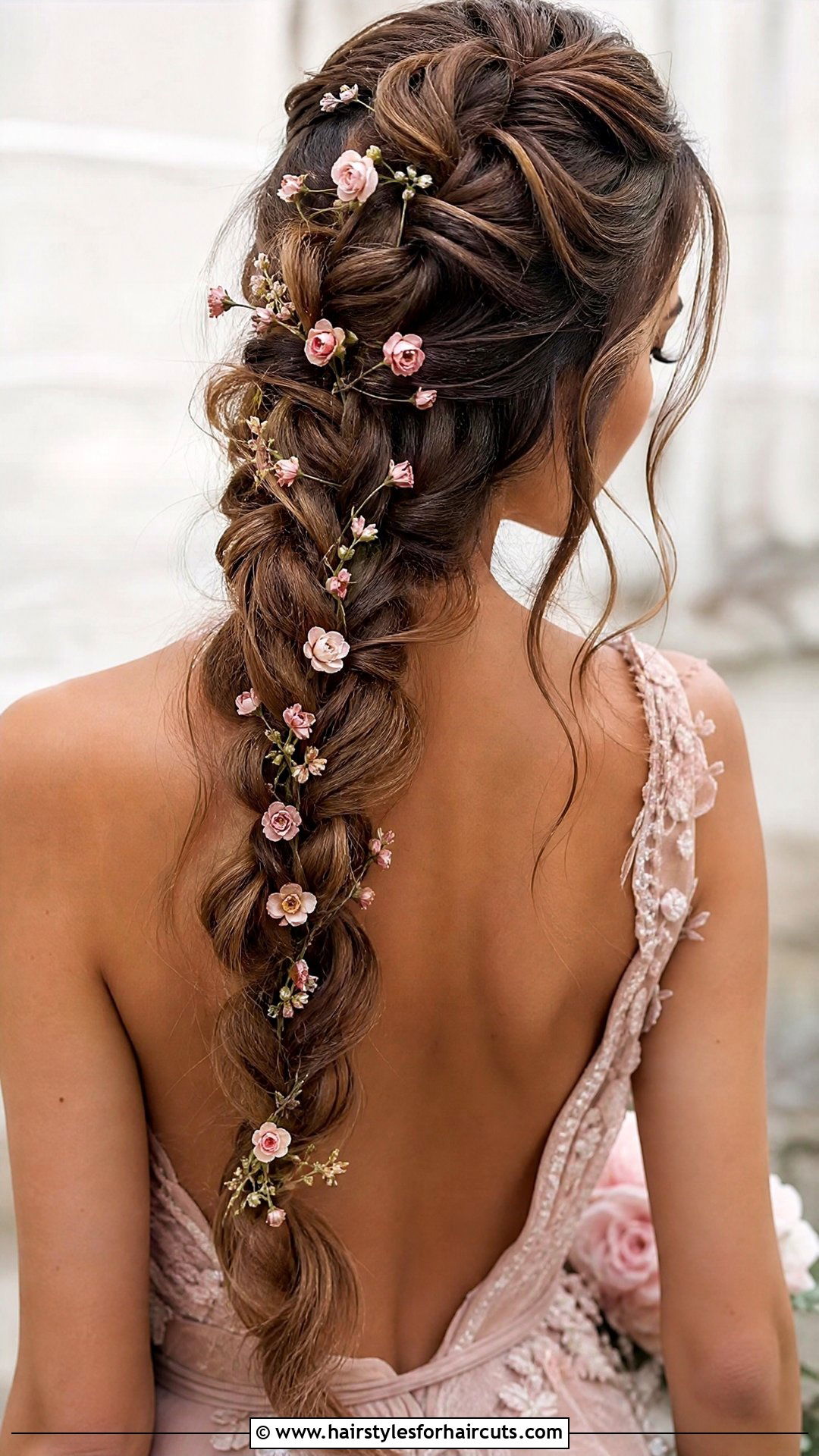 Waterfall Braid With Woven Flowers - 25 flowers in hairstyles - 25 flowers in hairstyles