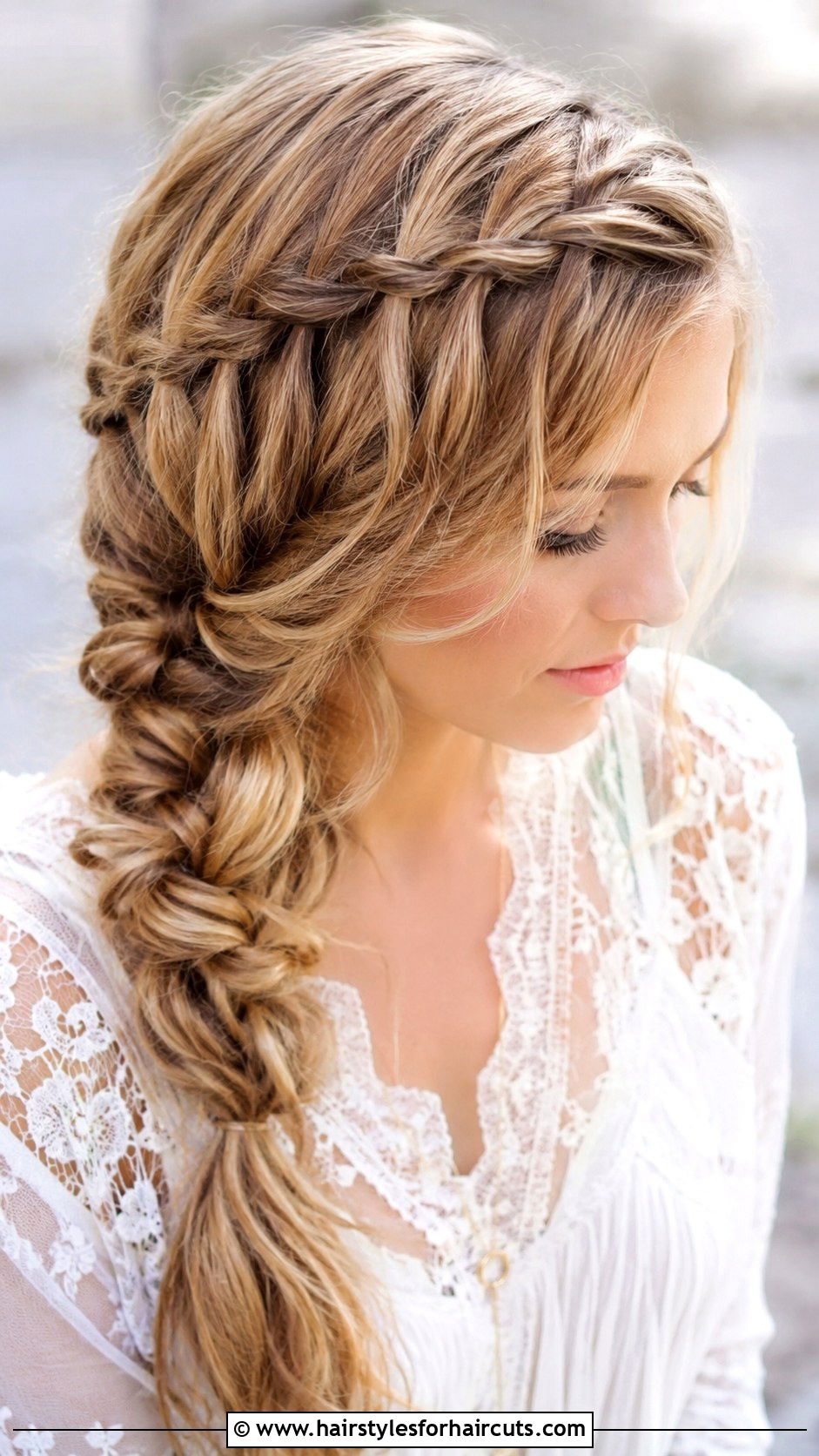 Waterfall Side Braid - 25 side hairstyles - 25 side hairstyles
