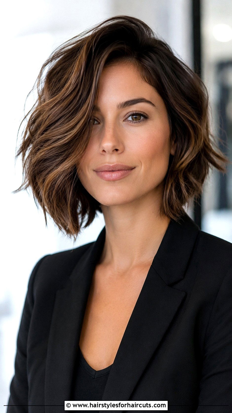 Wavy A Line Bob - 25 medium length wavy haircuts - 25 medium length wavy haircuts
