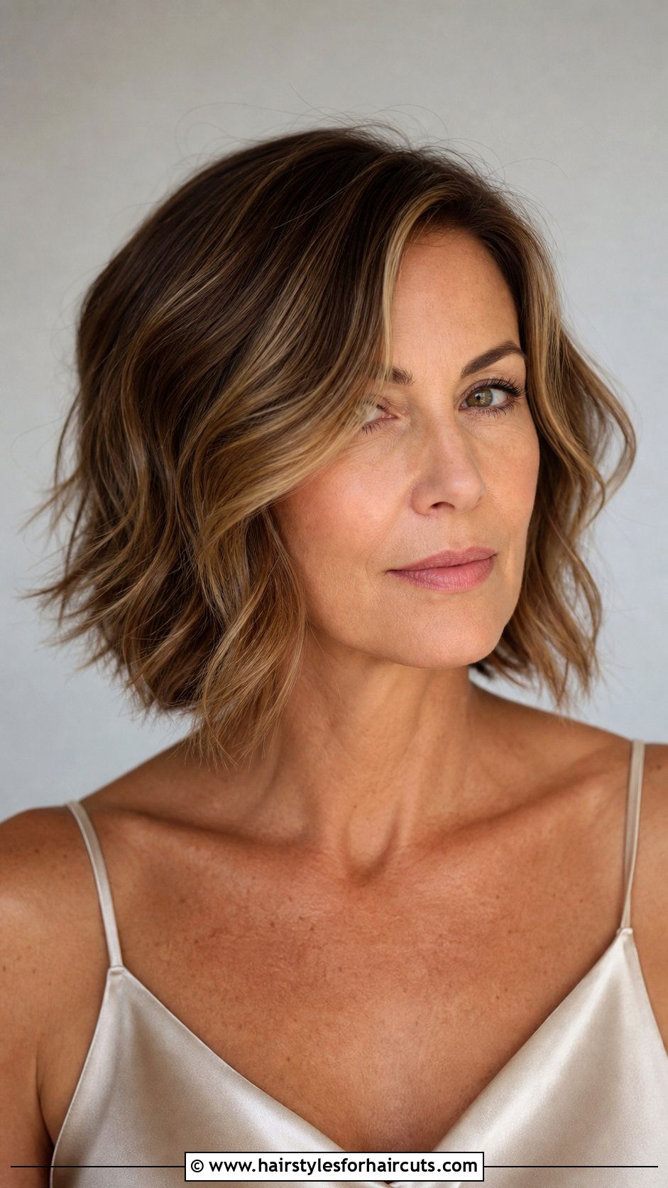 Wavy A Line Bob - 25 short haircuts for wavy hair over 50 - 25 short haircuts for wavy hair over 50