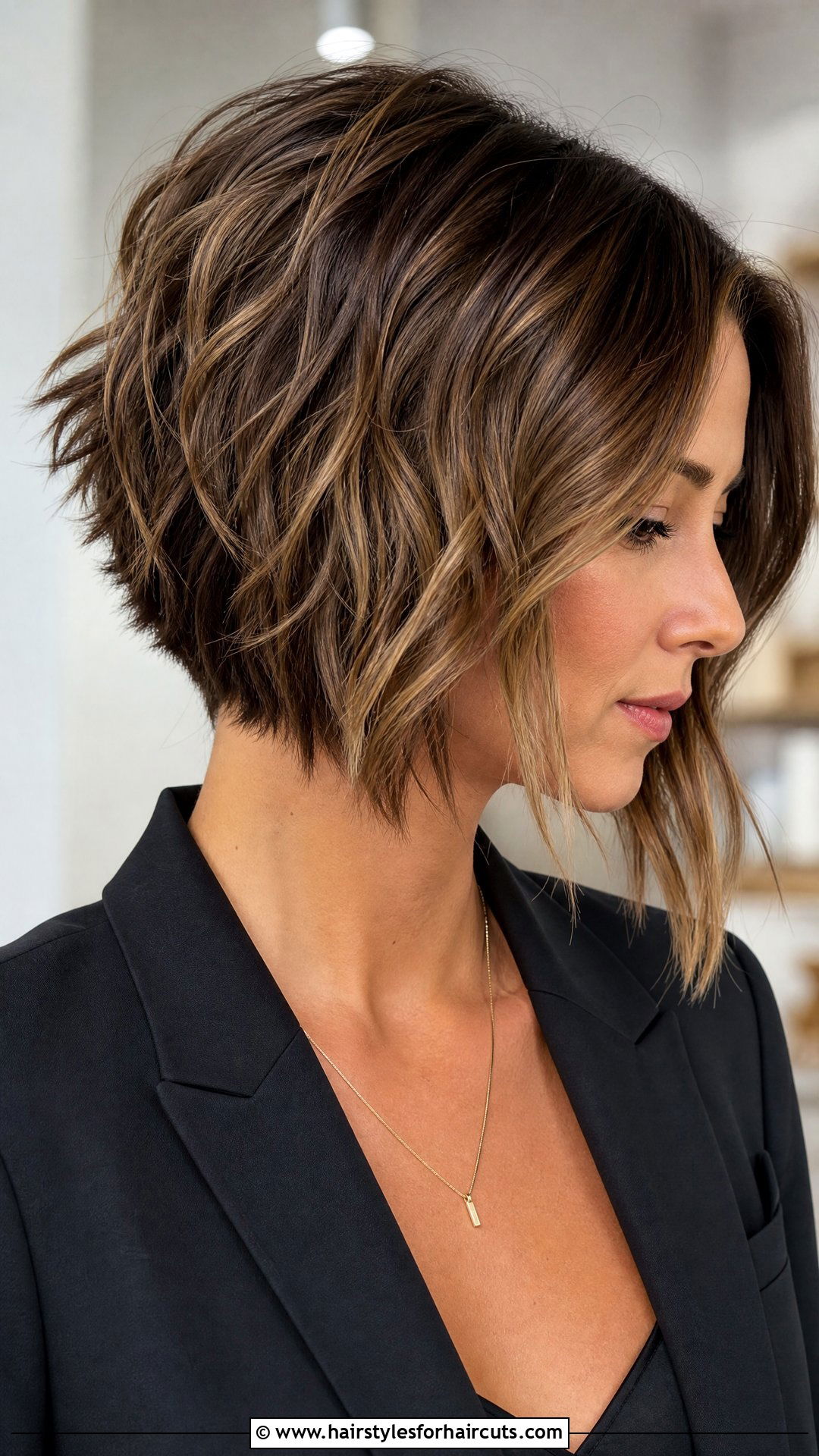 Wavy Angled Bob Haircut - 25 women haircuts for wavy hair - 25 women haircuts for wavy hair