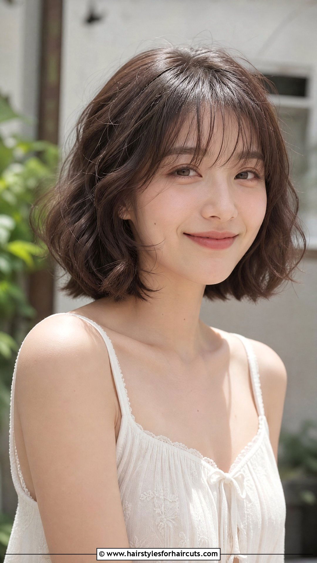 Wavy Bob With Air Bangs - 25 korean front haircuts - 25 korean front haircuts