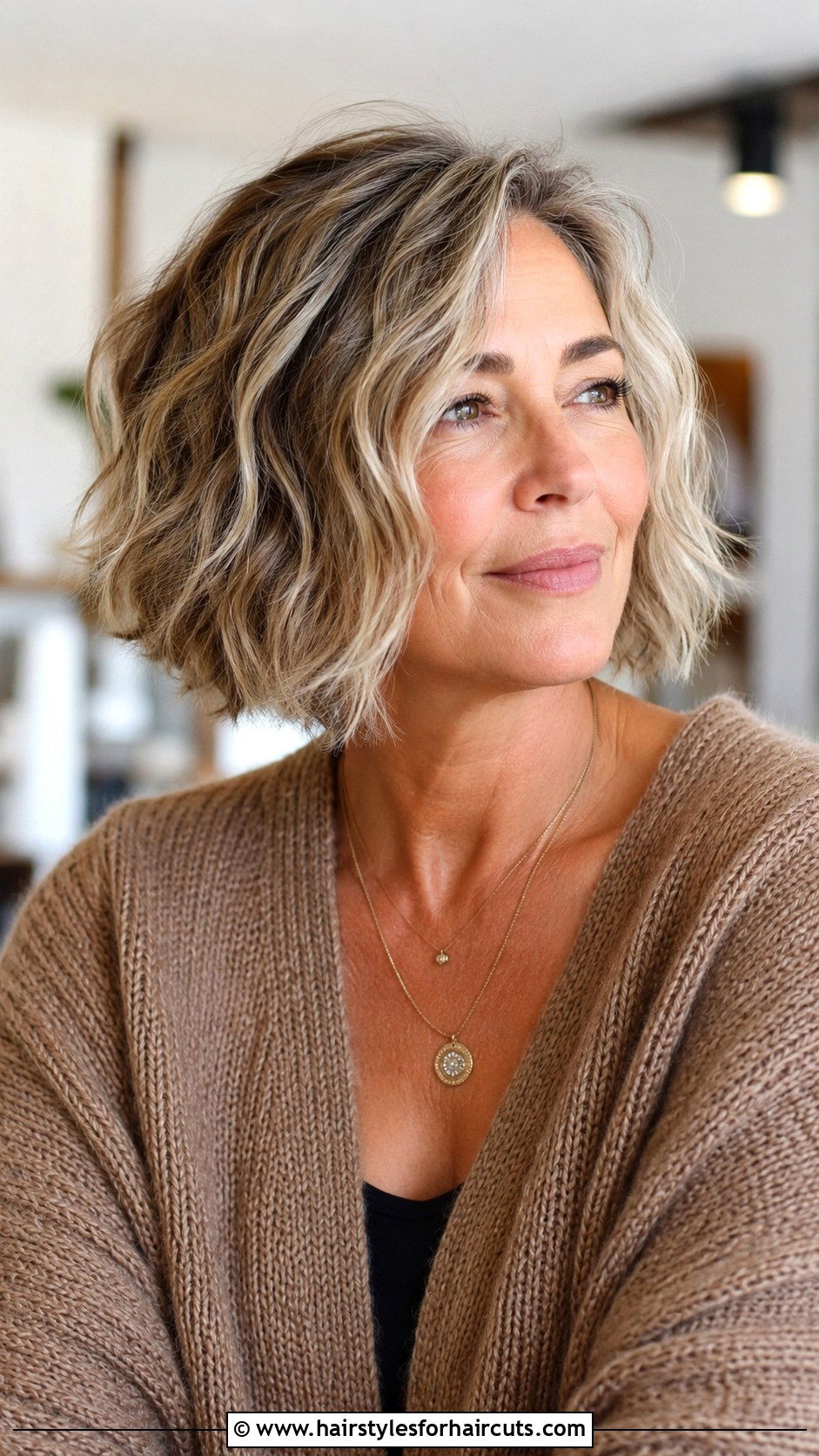 Wavy Choppy Bob - 25 hairstyles for wavy hair women over 50 - 25 hairstyles for wavy hair women over 50