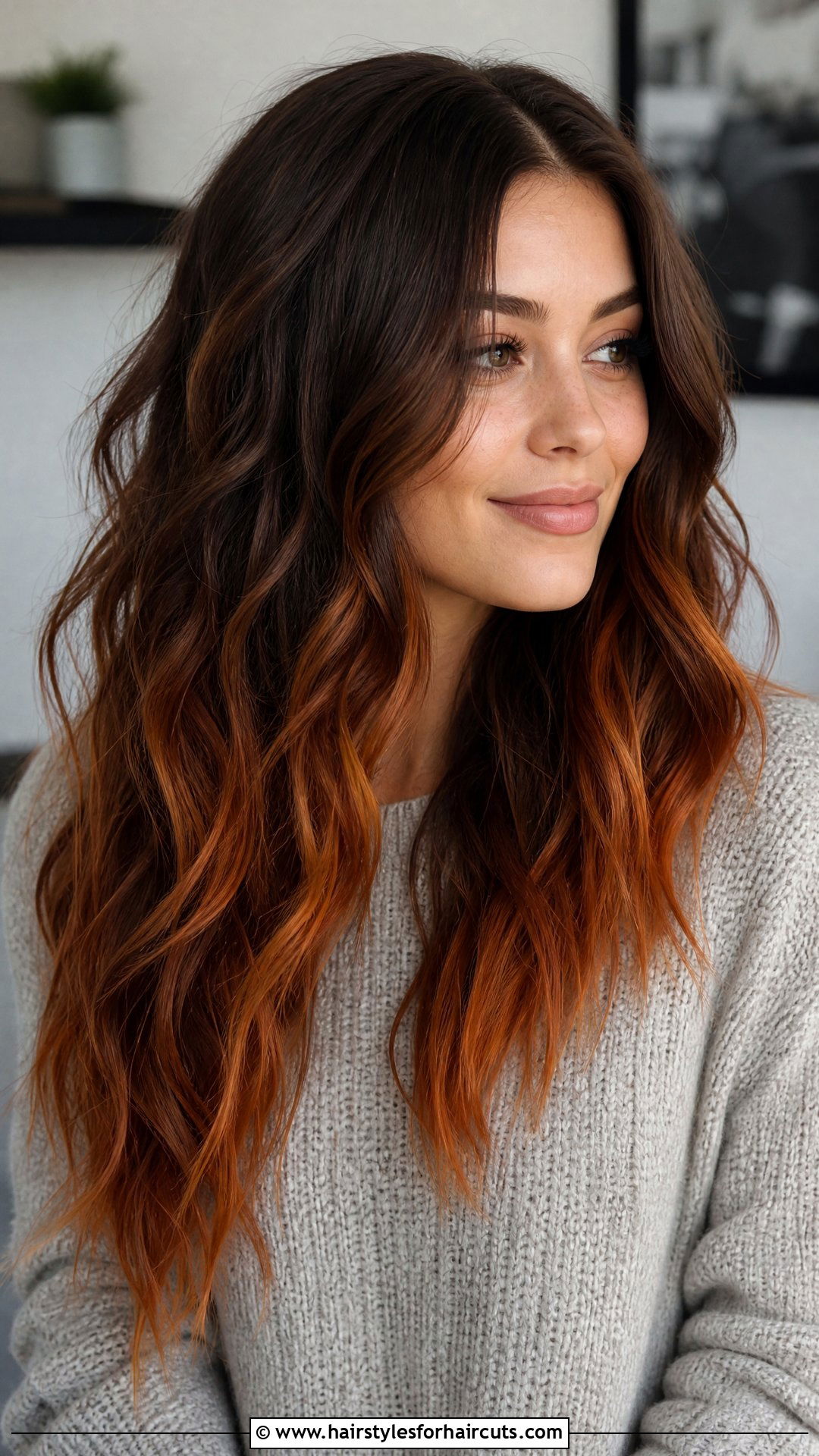 Wavy Copper Fox Tips Hairstyle - 25 fox tips hairstyles - 25 fox tips hairstyles