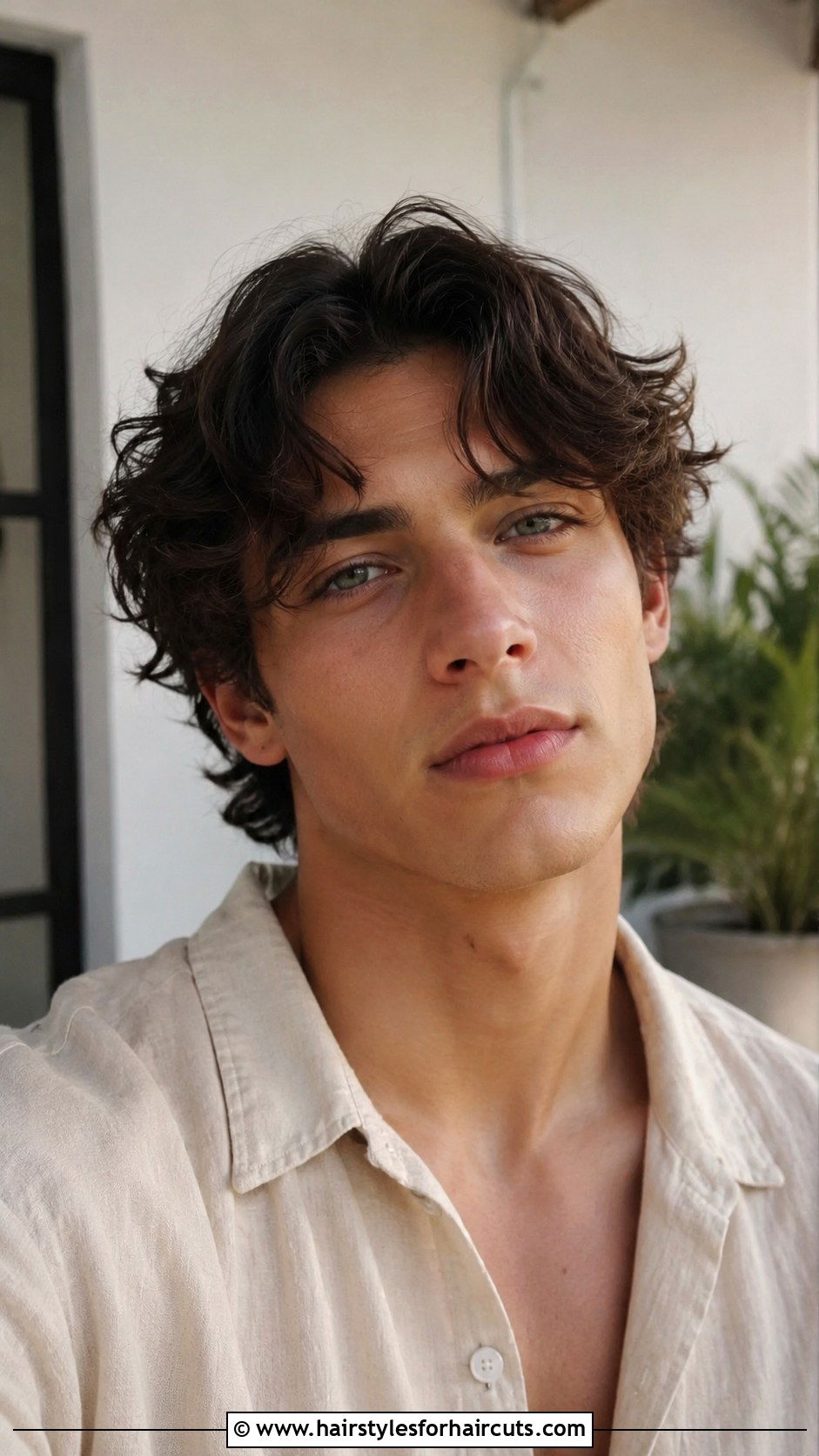 Wavy Eboy Curtain Bangs - 25 eboy haircuts - 25 eboy haircuts