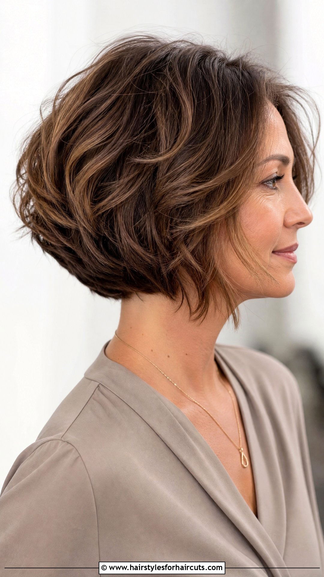 Wavy Graduated Bob Haircut - 25 women haircuts for wavy hair - 25 women haircuts for wavy hair