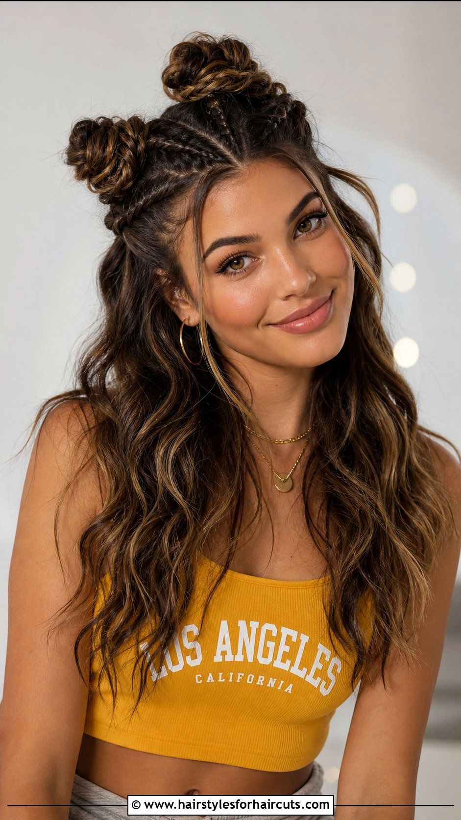 Wavy Half Up Space Buns Weave - 25 quick easy hairstyles black hair with weave - 25 quick easy hairstyles black hair with weave
