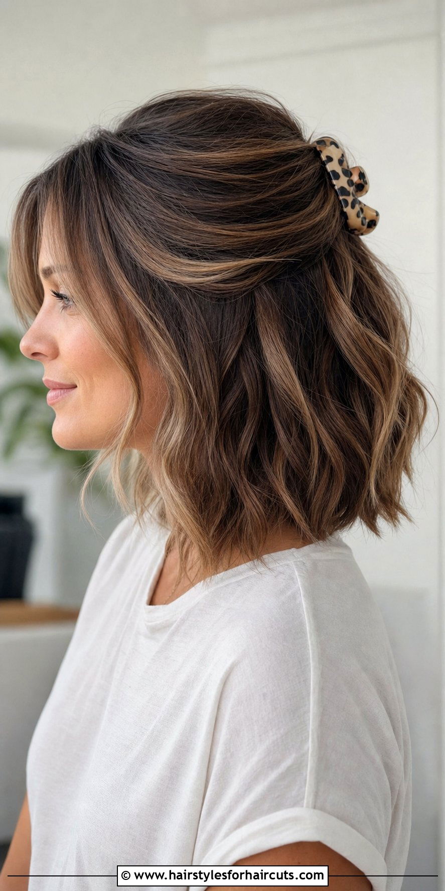 Wavy Lob Half Up Half Down Clip - 25 hairstyles half up half down hair clip - 25 hairstyles half up half down hair clip