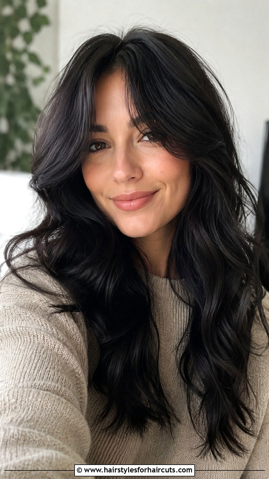 Wavy Long Black Hair With Curtain Bangs - 25 black hair wavy hairstyles - 25 black hair wavy hairstyles