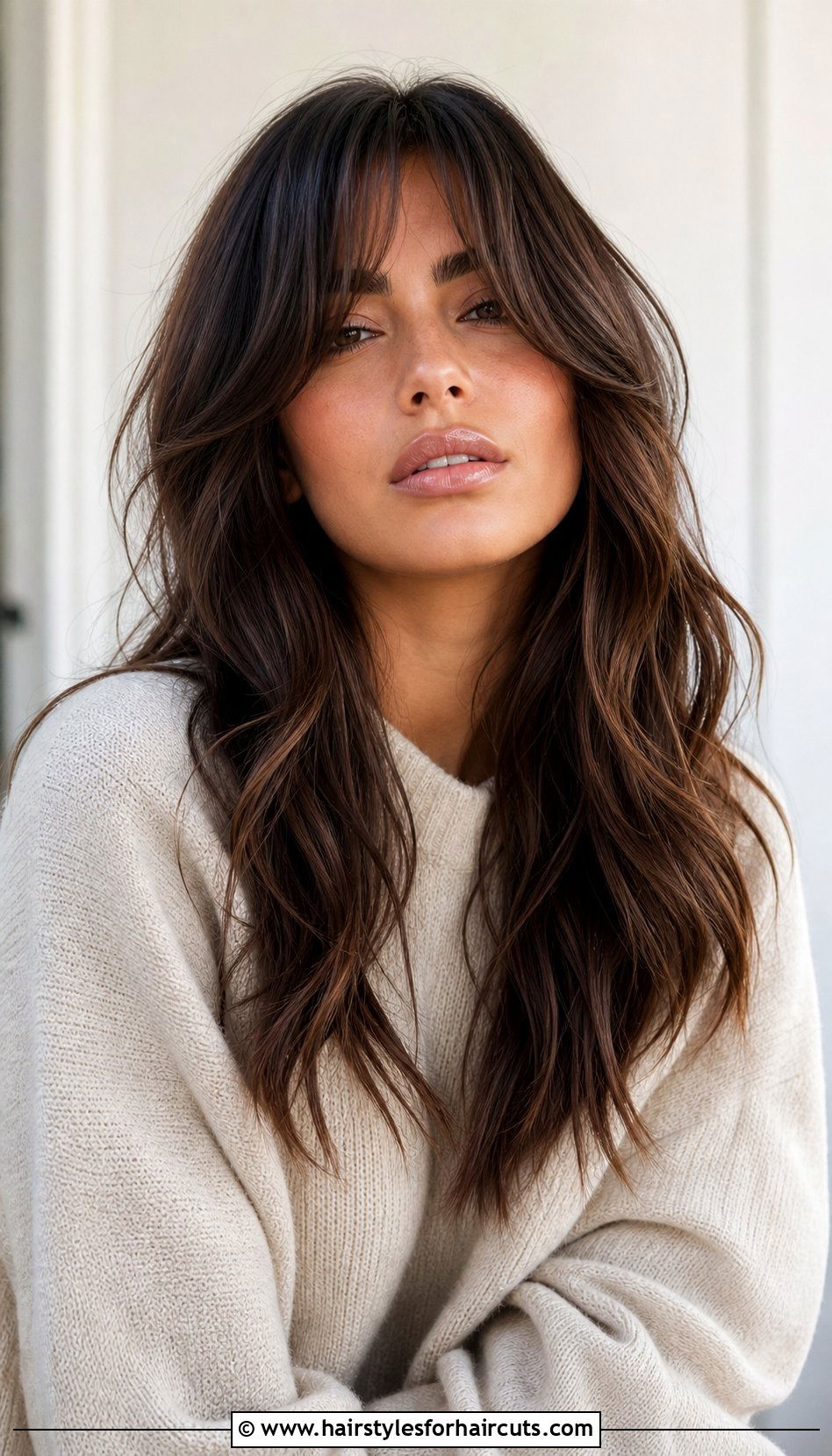 Wavy Long Hair With Curtain Bangs - 25 hairstyles wavy hair women - 25 hairstyles wavy hair women