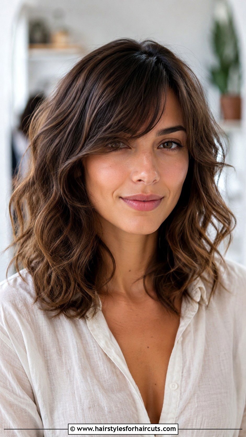 Wavy Medium Hair With Side Fringe - 25 side fringe hairstyles - 25 side fringe hairstyles