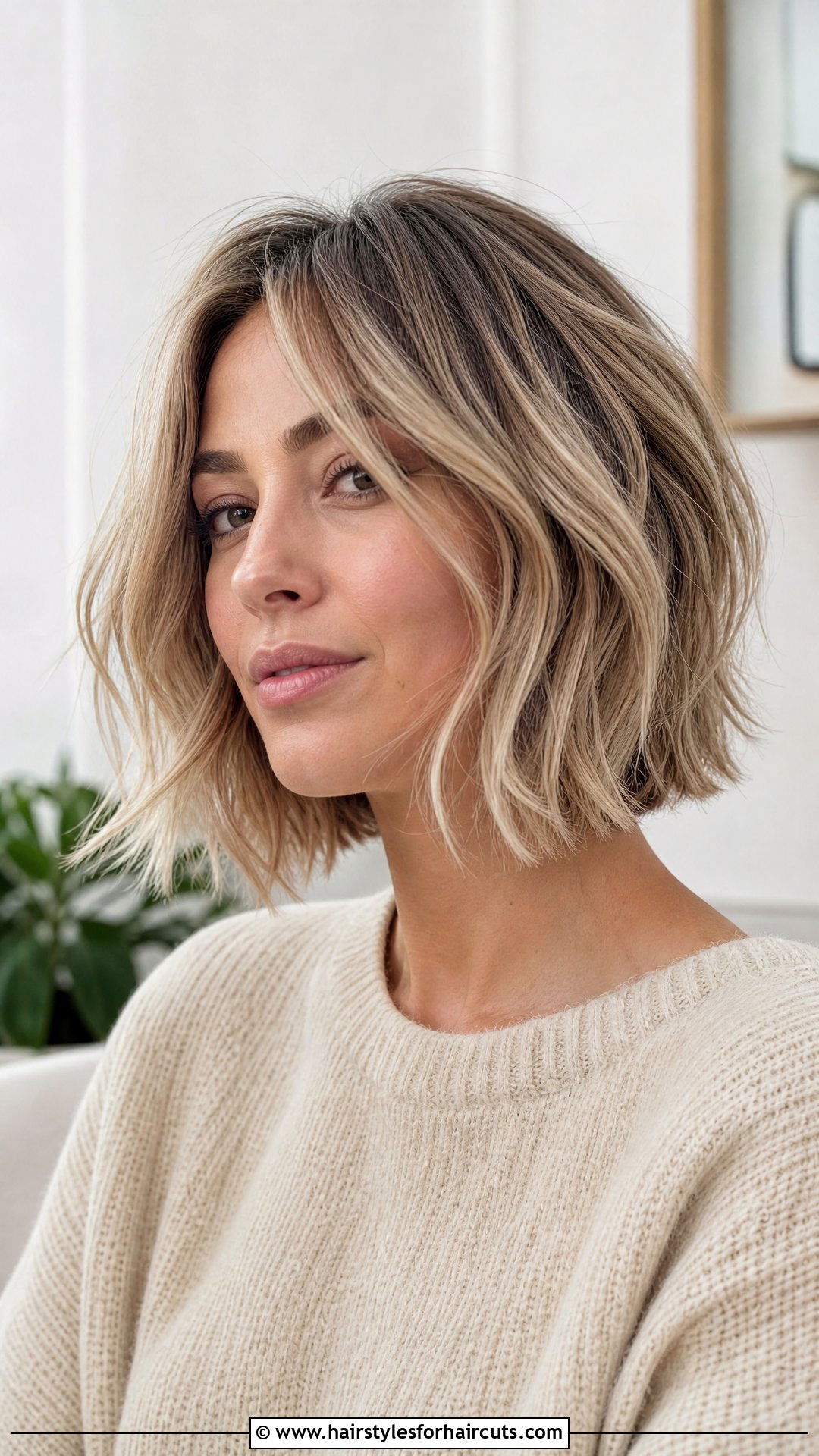 Wavy Razored Bob - 25 wavy haircuts women - 25 wavy haircuts women