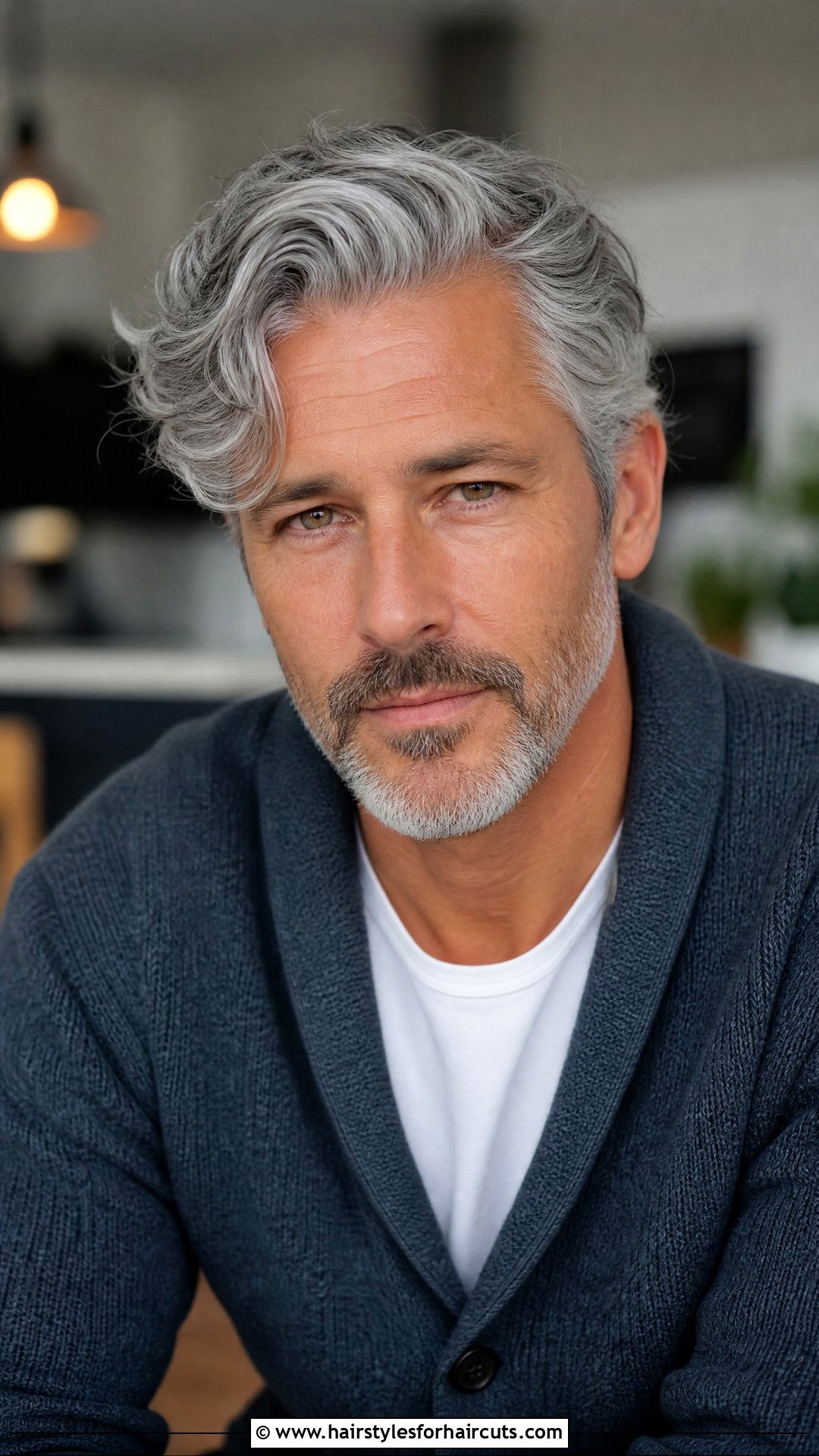 Wavy Silver Fox Side Sweep - 25 silver fox hairstyles - 25 silver fox hairstyles