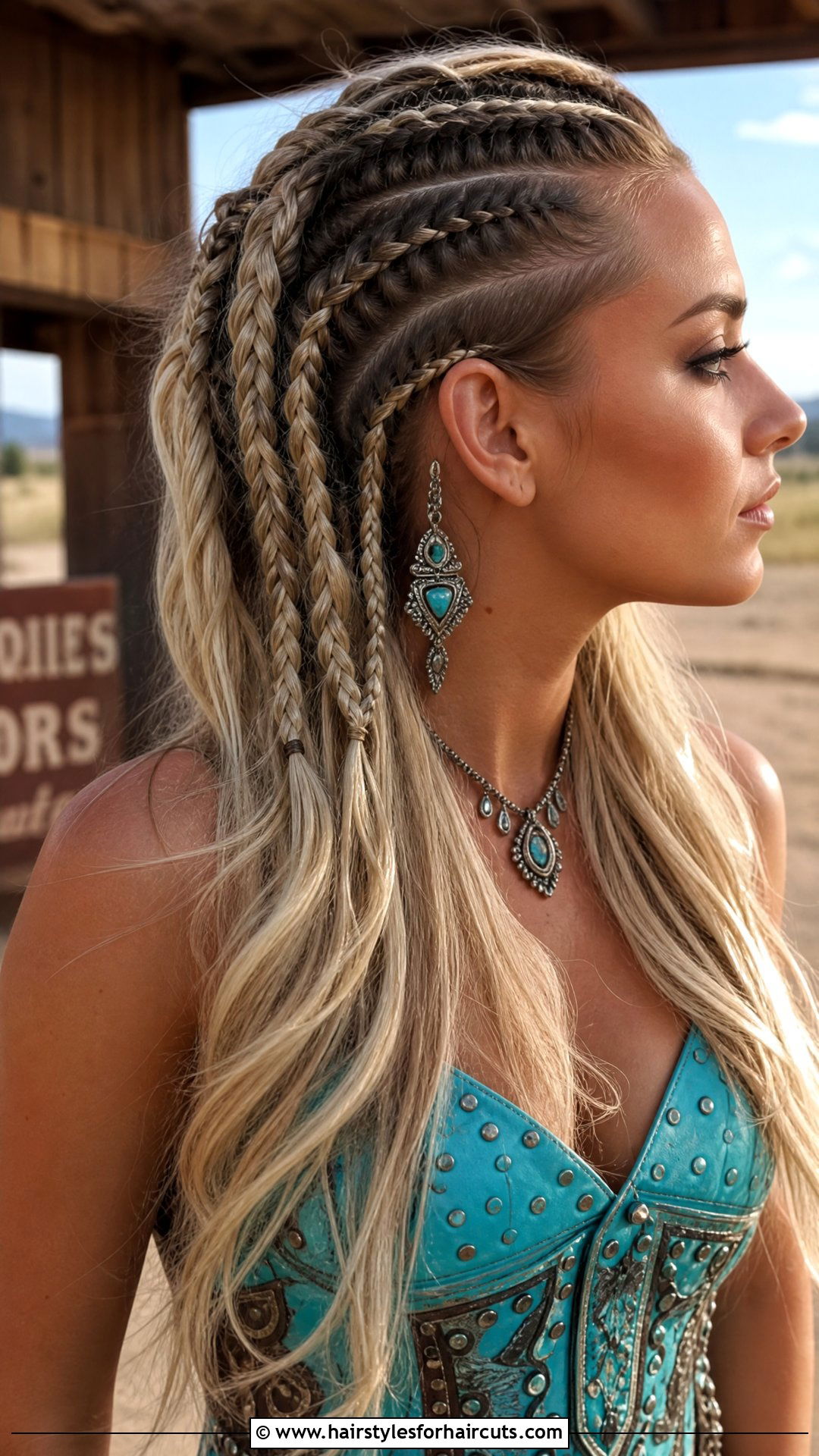 Western Stacked Braids - 25 western hairstyles for long hair - 25 western hairstyles for long hair
