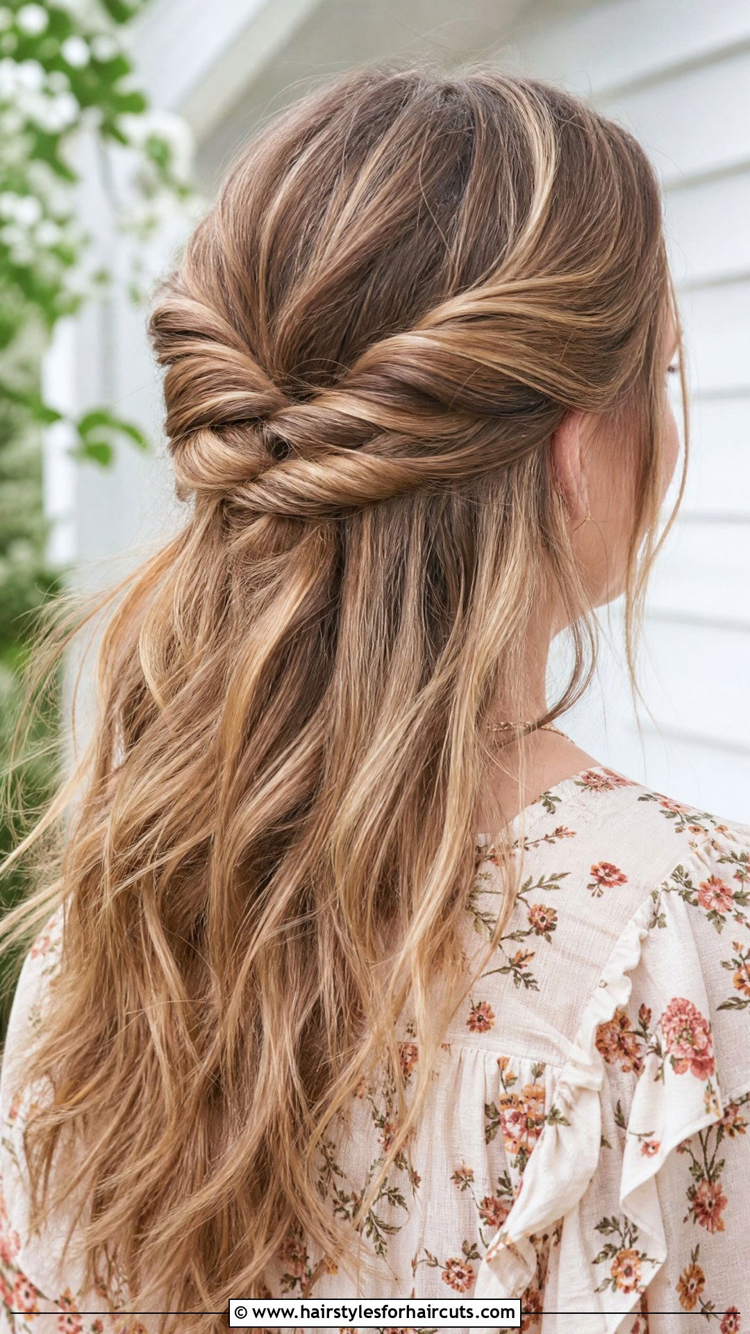 Western Twisted Half Updo - 25 western hairstyles for long hair - 25 western hairstyles for long hair