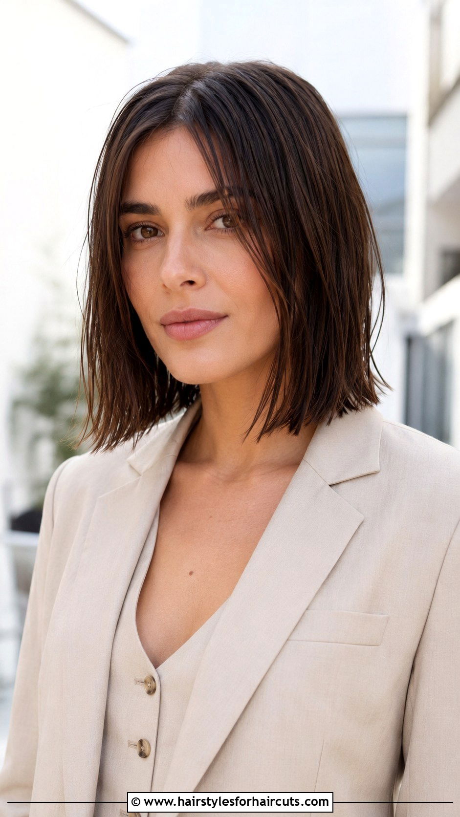 Wet Look Asymmetrical Bob - 25 wet hairstyles for short hair - 25 wet hairstyles for short hair