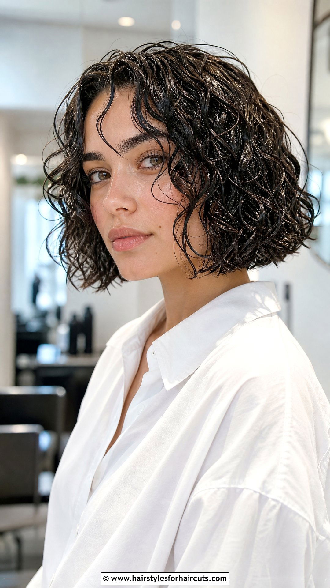 Wet Look Curly Bob Hairstyle - 25 wet curly hairstyles - 25 wet curly hairstyles