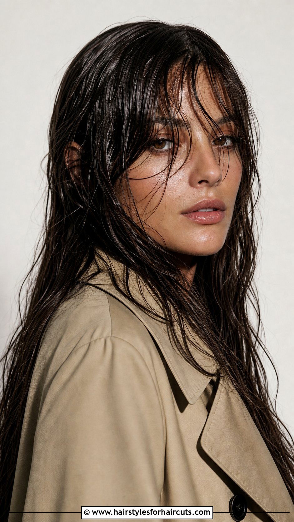 Wet Look Curtain Bangs And Long Hair - 25 wet look hairstyles for black hair - 25 wet look hairstyles for black hair