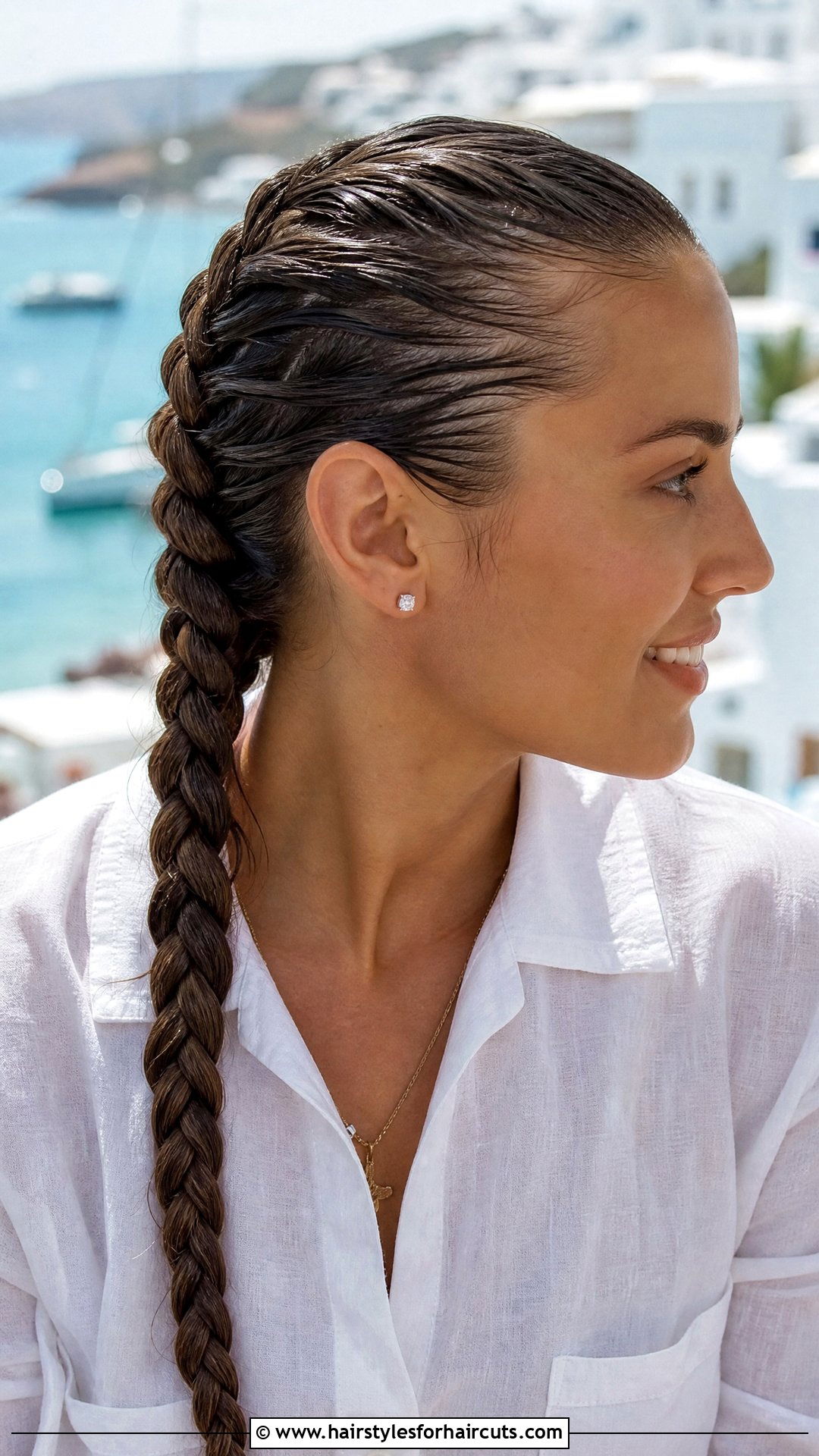 Wet Look French Braid - 25 wet hair hairstyles - 25 wet hair hairstyles