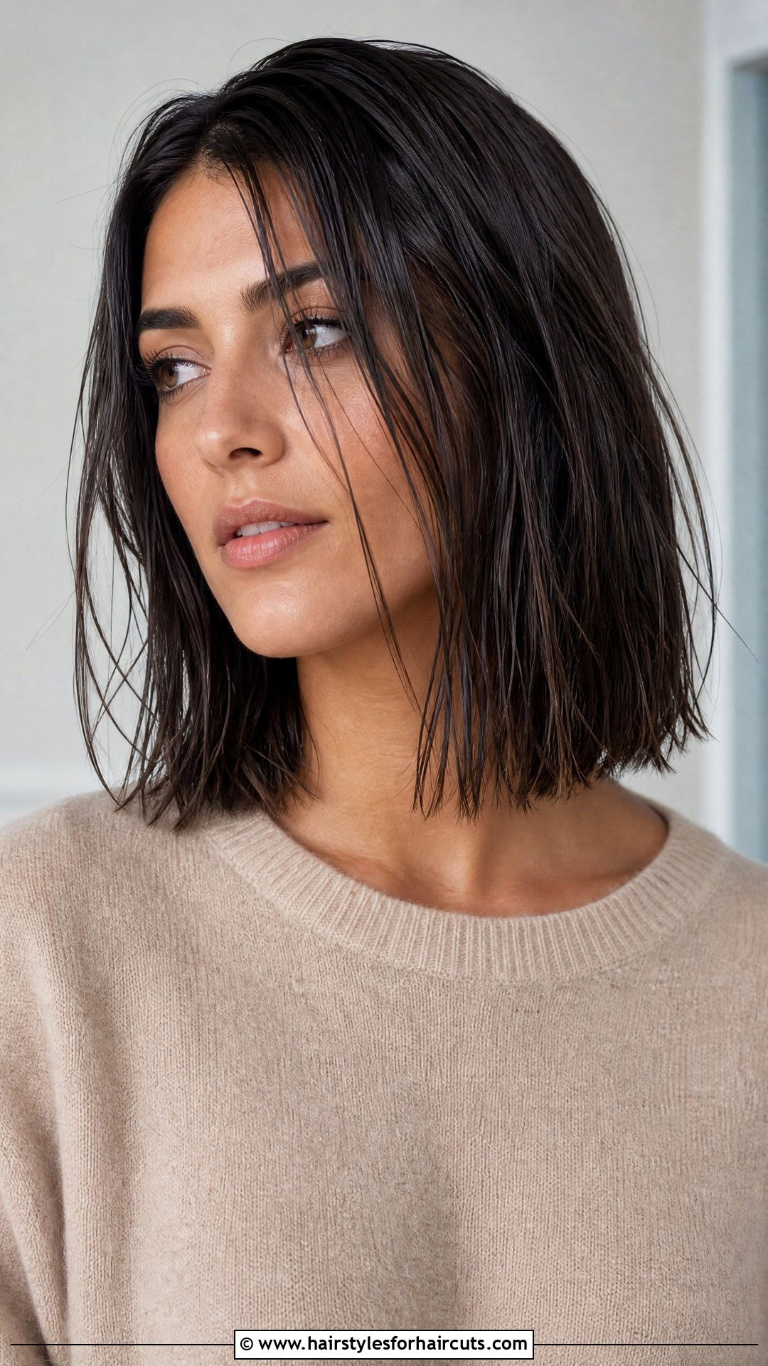 Wet Look Lob - 25 wet hairstyles - 25 wet hairstyles