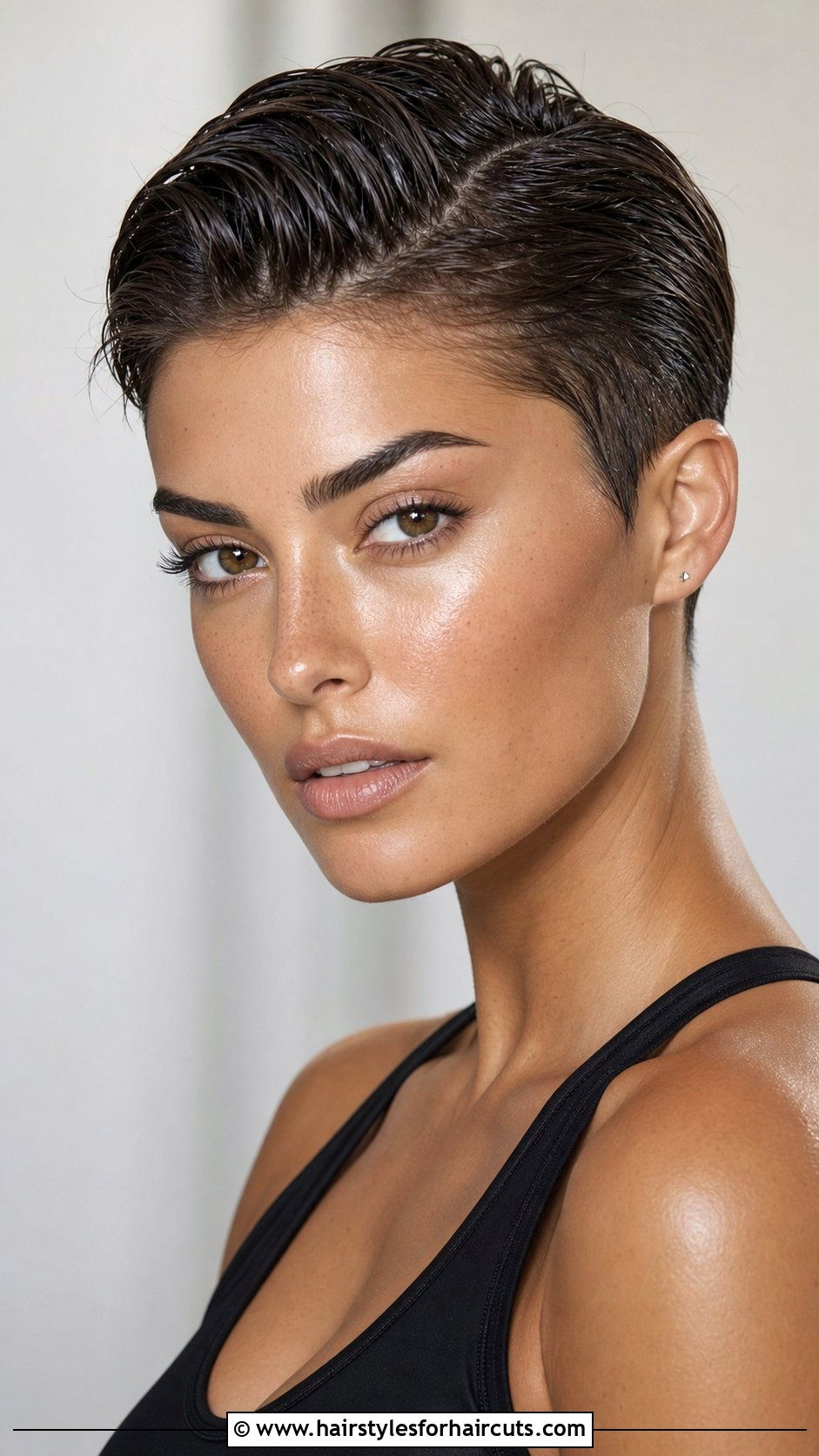 Wet Look Short Tapered Cut - 25 wet look hairstyles for black hair - 25 wet look hairstyles for black hair