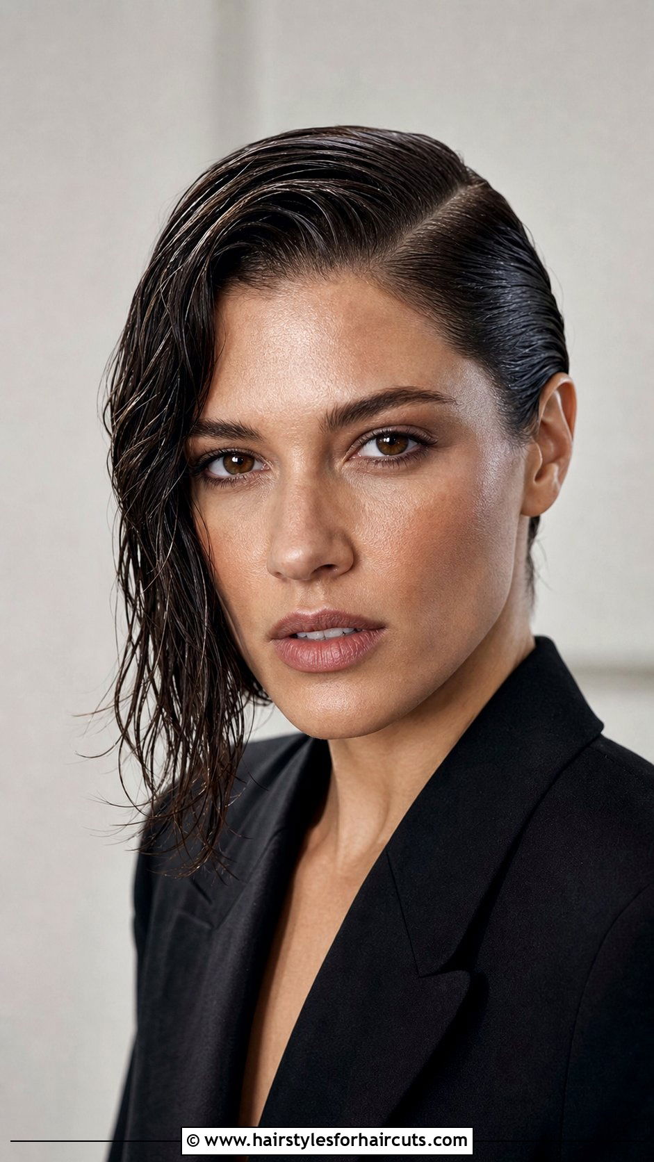 Wet Look Side Part - 25 wet look hairstyles for black hair - 25 wet look hairstyles for black hair