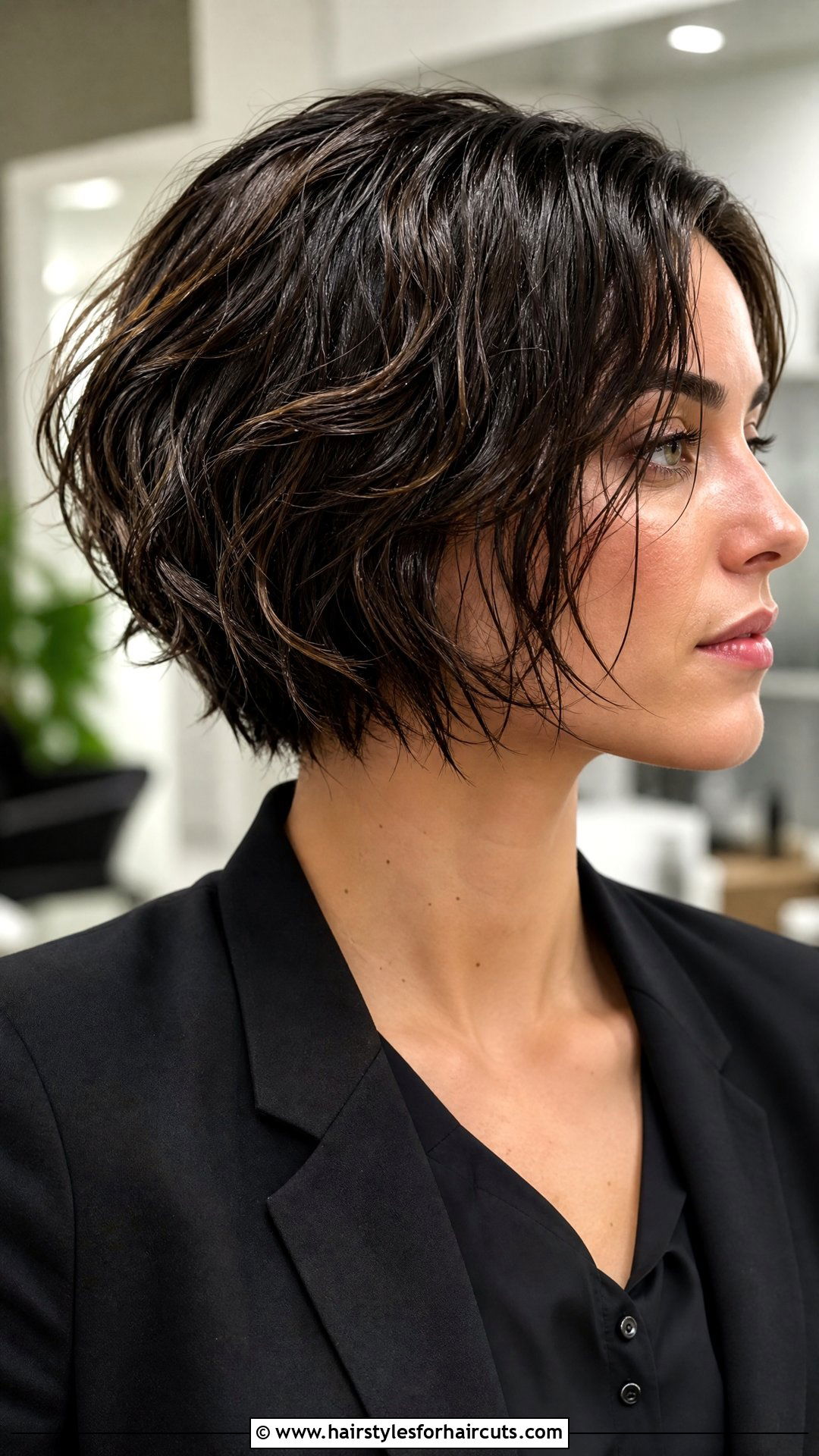 Wet Look Wavy Graduated Bob - 25 wet and wavy short hairstyles - 25 wet and wavy short hairstyles