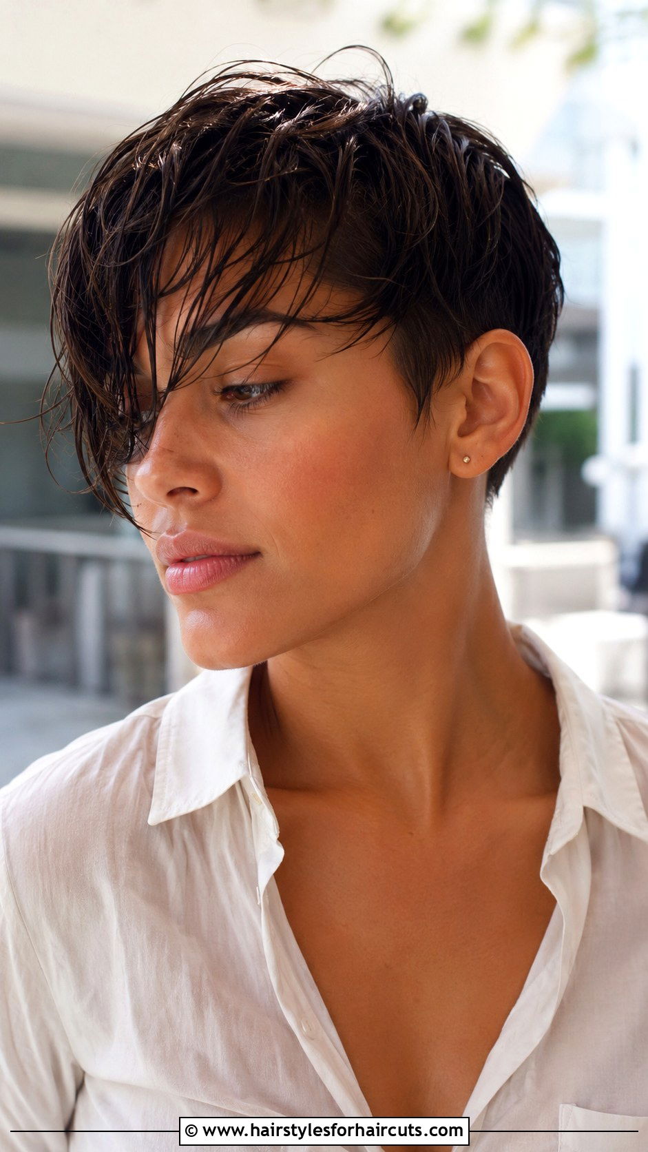 Wet Tapered Short Haircut - 25 wet hairstyles for short hair - 25 wet hairstyles for short hair